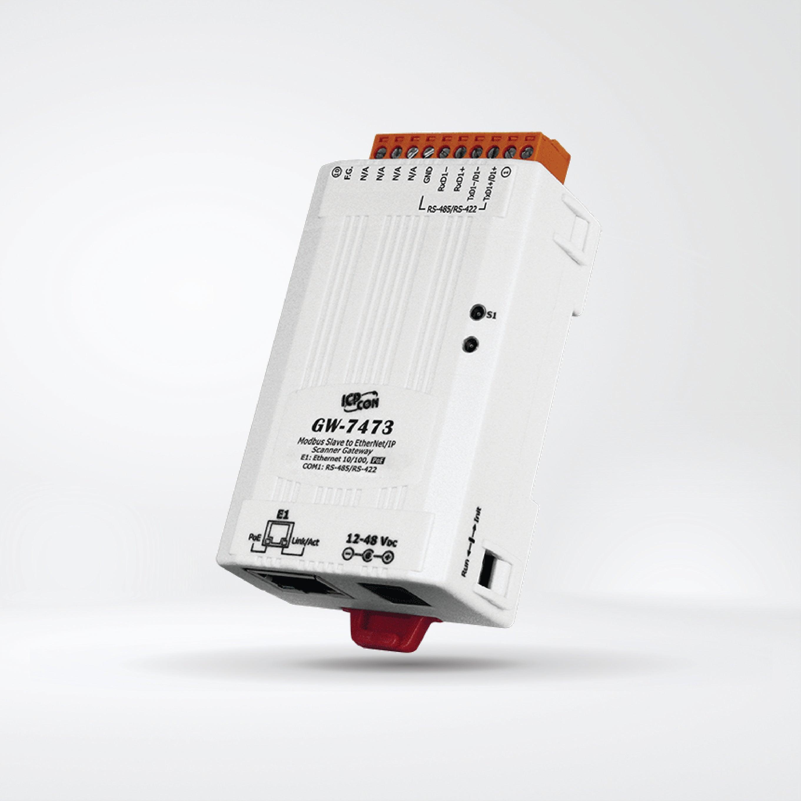 GW-7473 Modbus Slave to EtherNet/IP Scanner Gateway