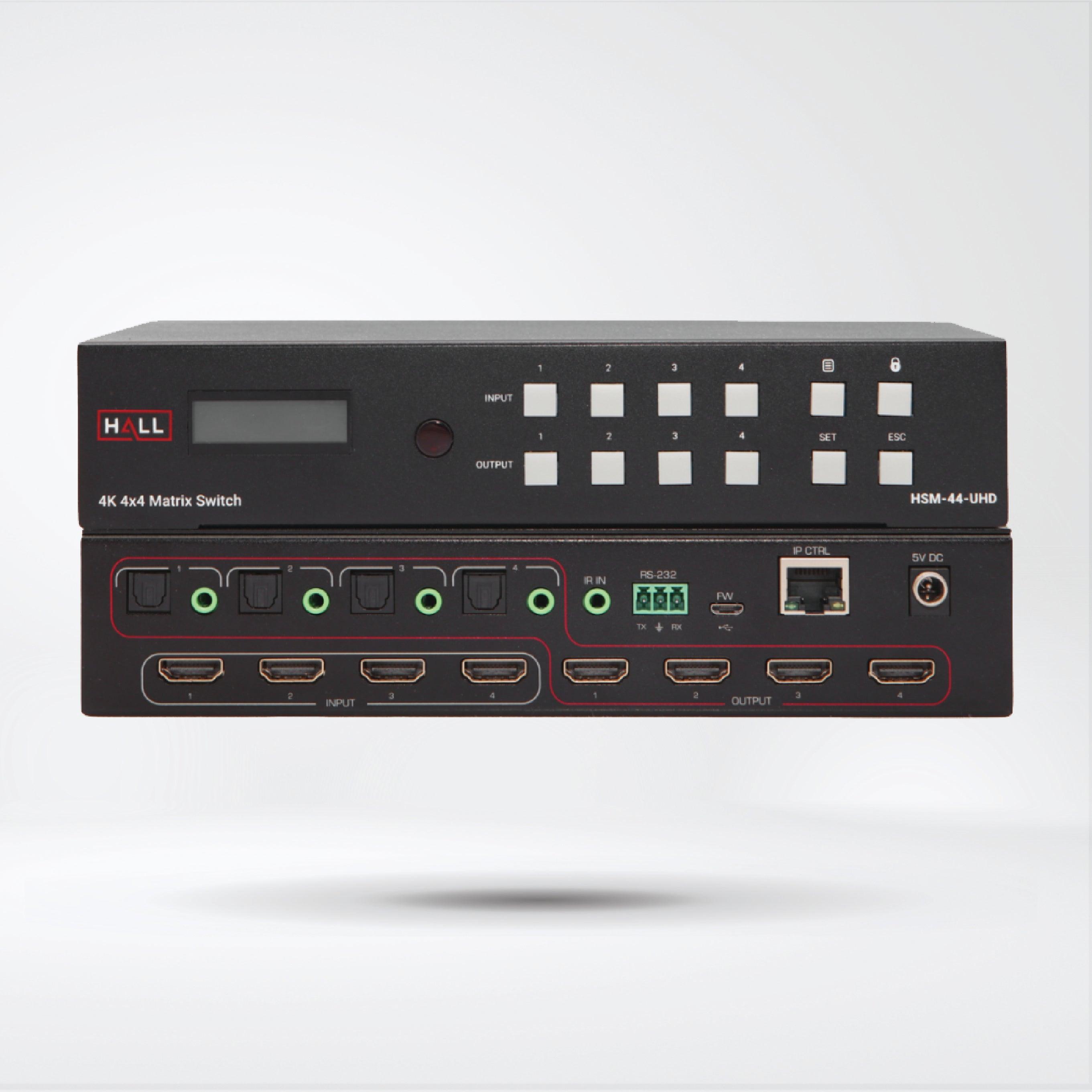 HSM-44-UHD 4x4 Matrix Video Switcher - Riverplus