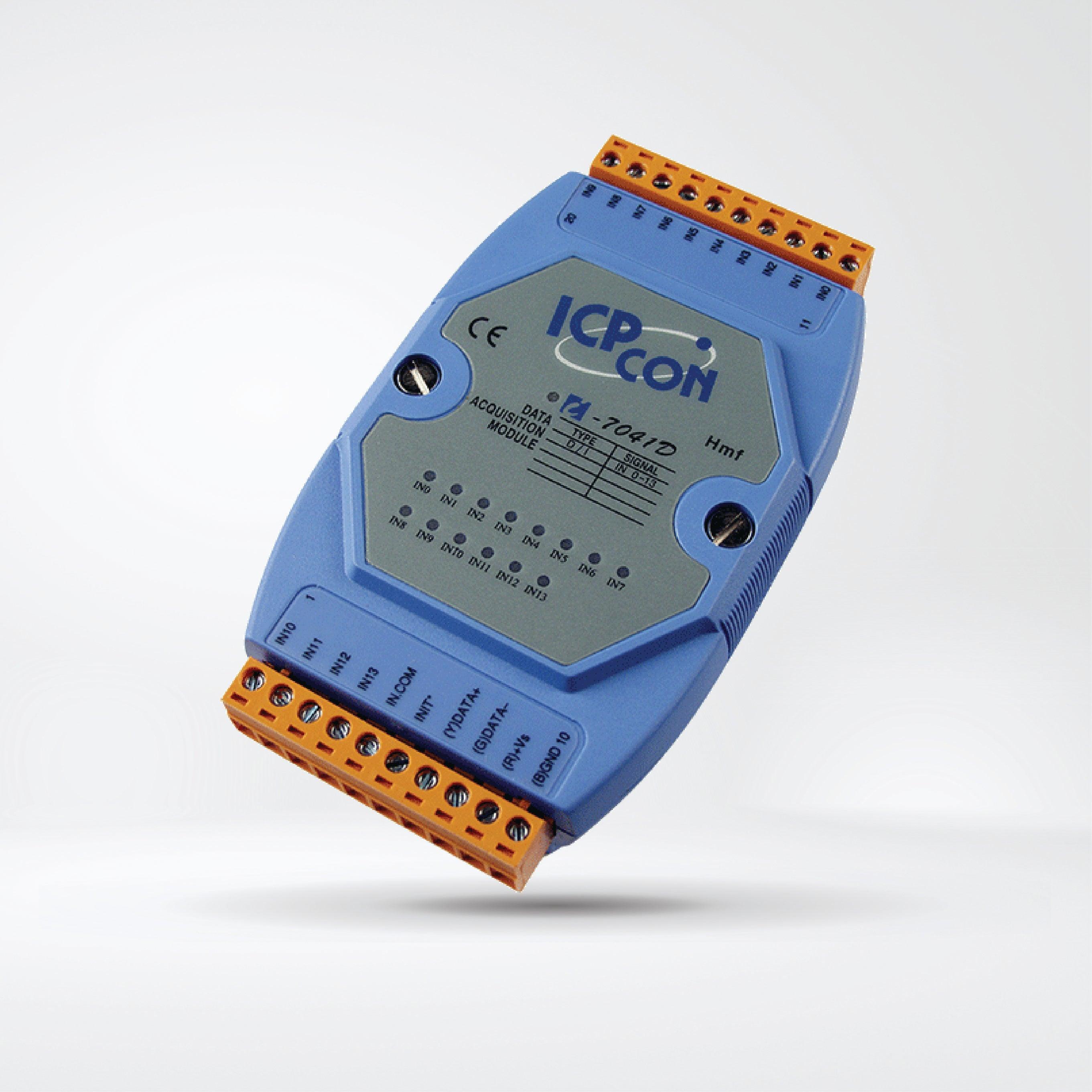 I-7041D 14-ch Isolated (Wet, 4~30 VDC) DI Module LED Display