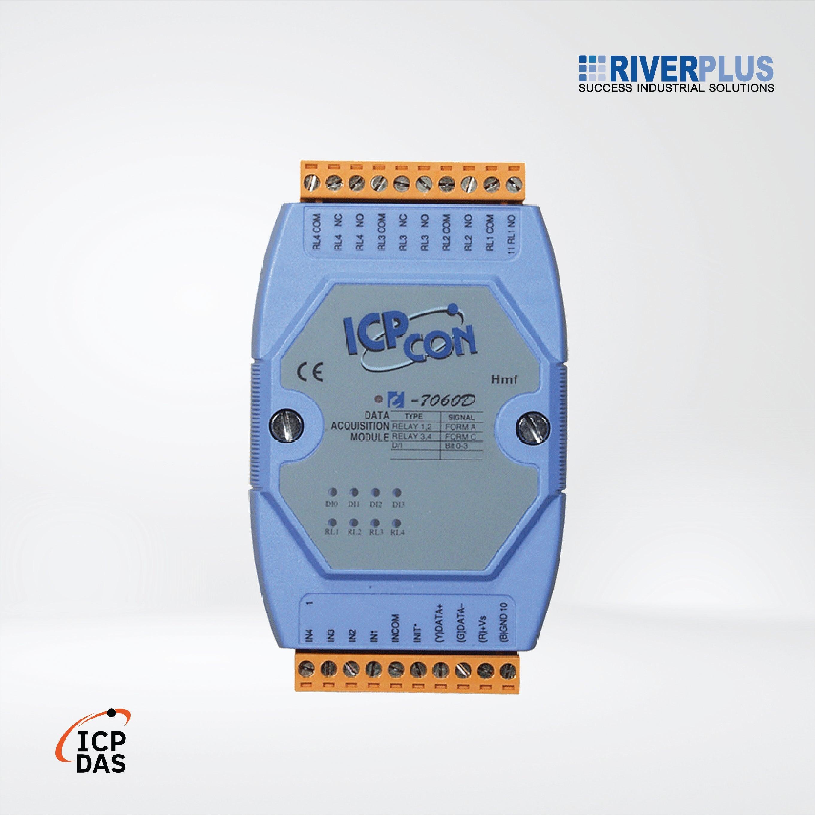 I-7060D 4-ch Isolated (Wet, 4~30 VDC) DI and 4-ch Signal Relay Module - Riverplus