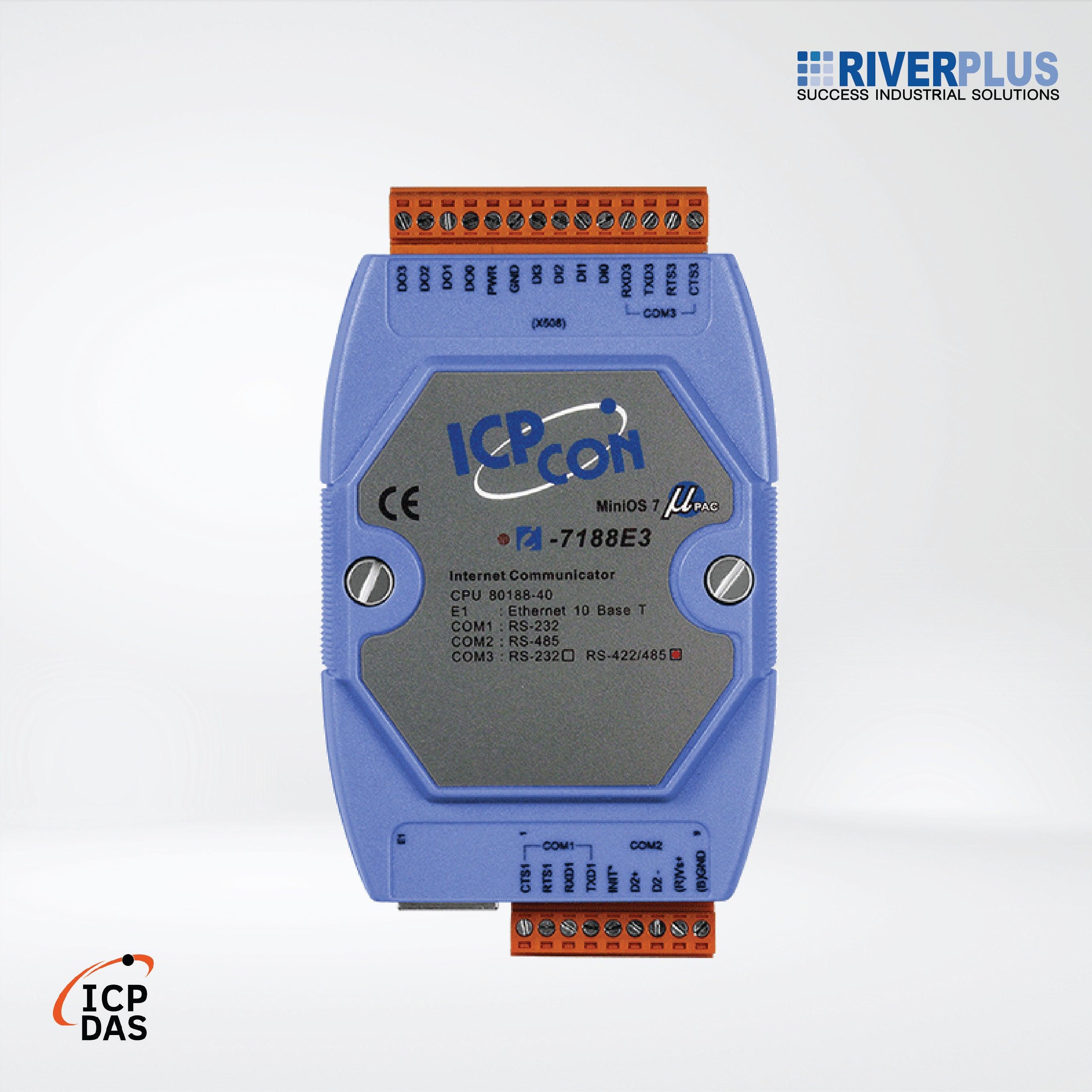 I-7188E3 Programmable Ethernet to 3x serial ports converter - Riverplus