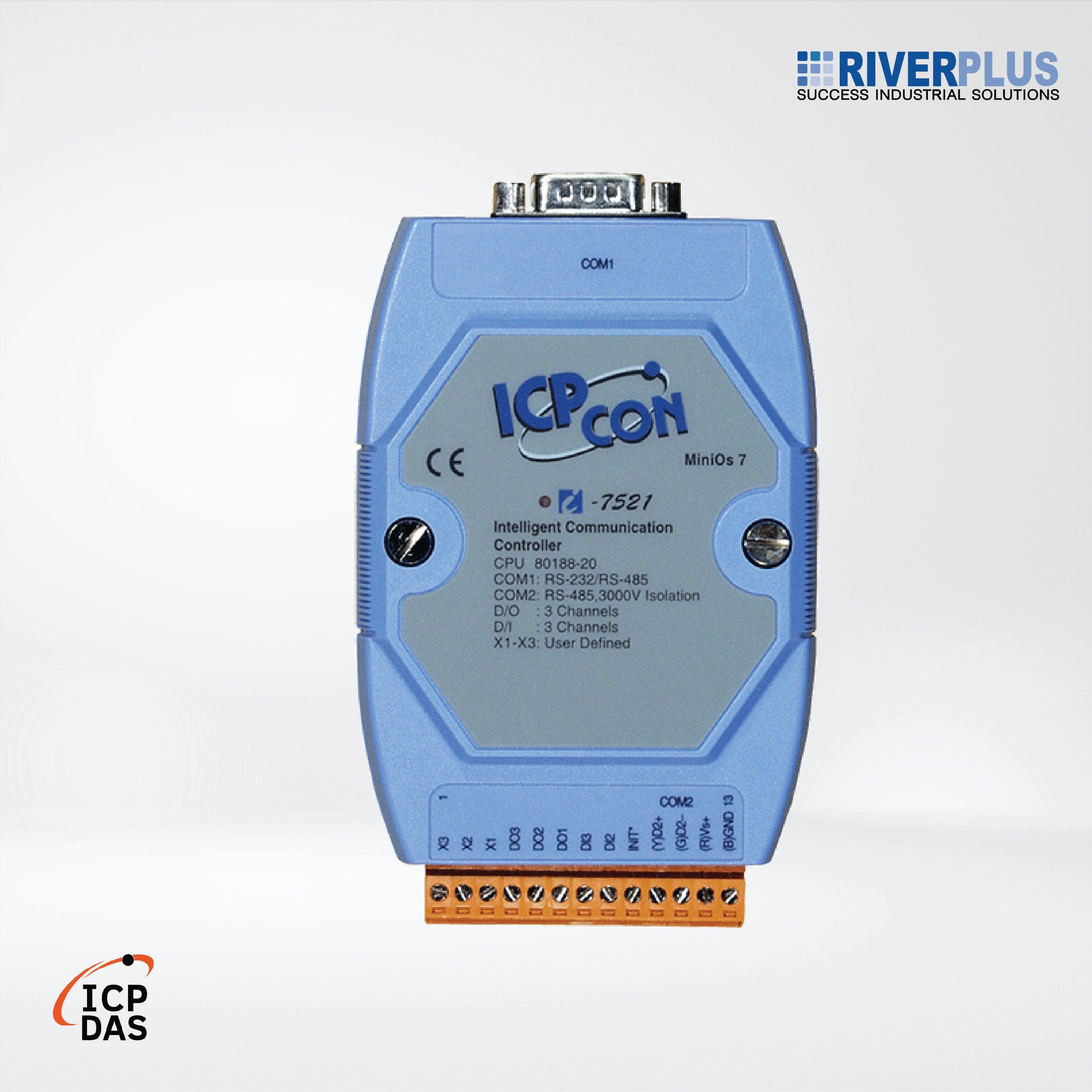 I-7521 Addressable RS-485 to RS-232/RS-485 Converter with 2 DI and 3 DO (Blue Cover) - Riverplus