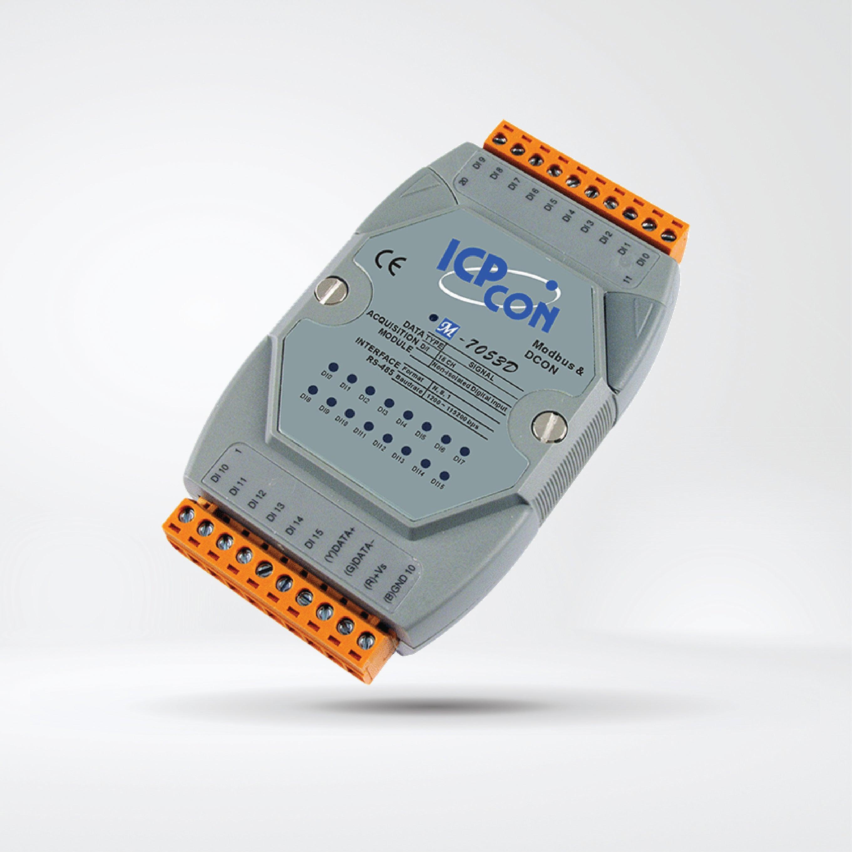 M-7053D-G 16-ch Non-isolated (Dry) DI Module LED Display