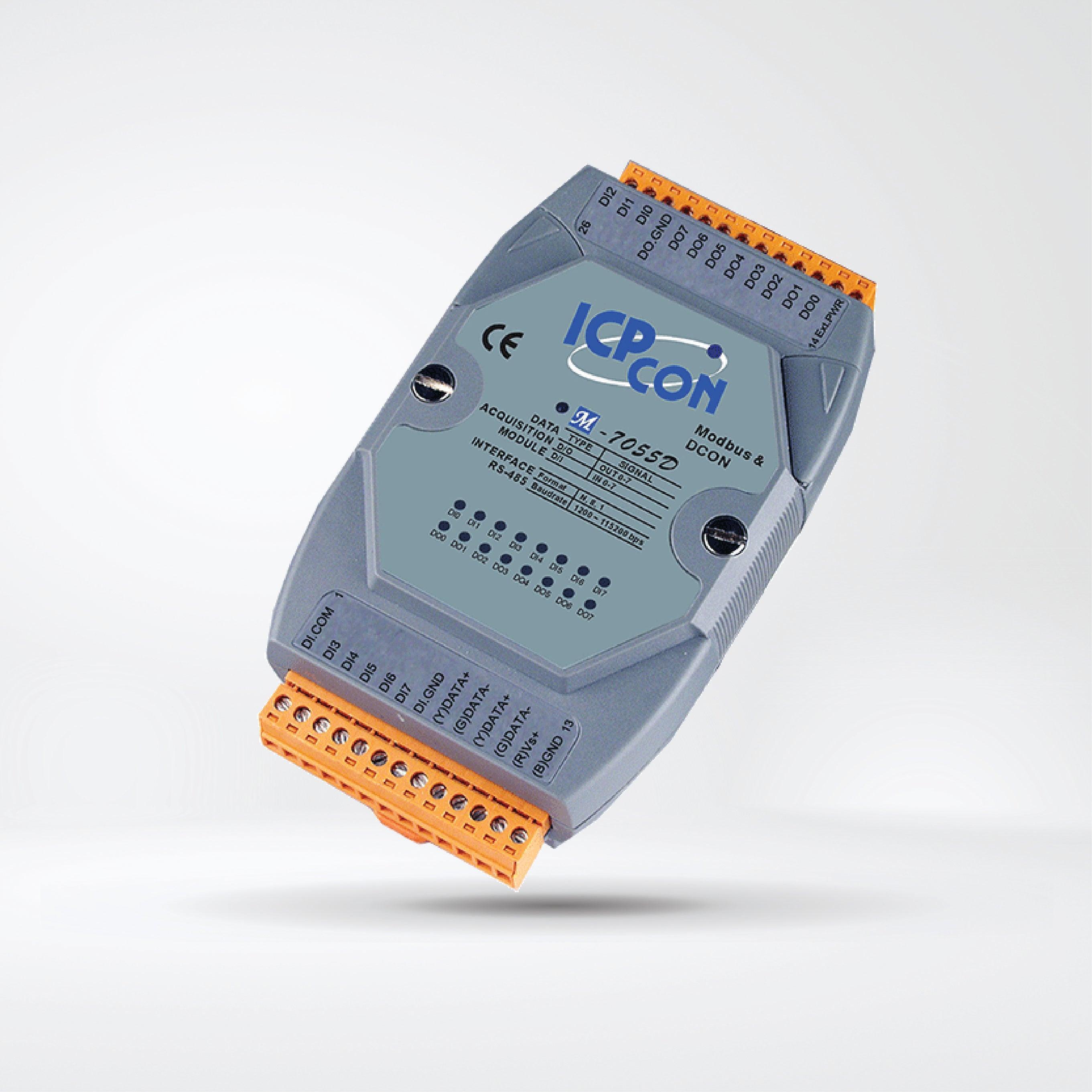 M-7055D-G 8-ch Isolated (Dry, Wet) DI and 8-ch Isolated DO Module LED