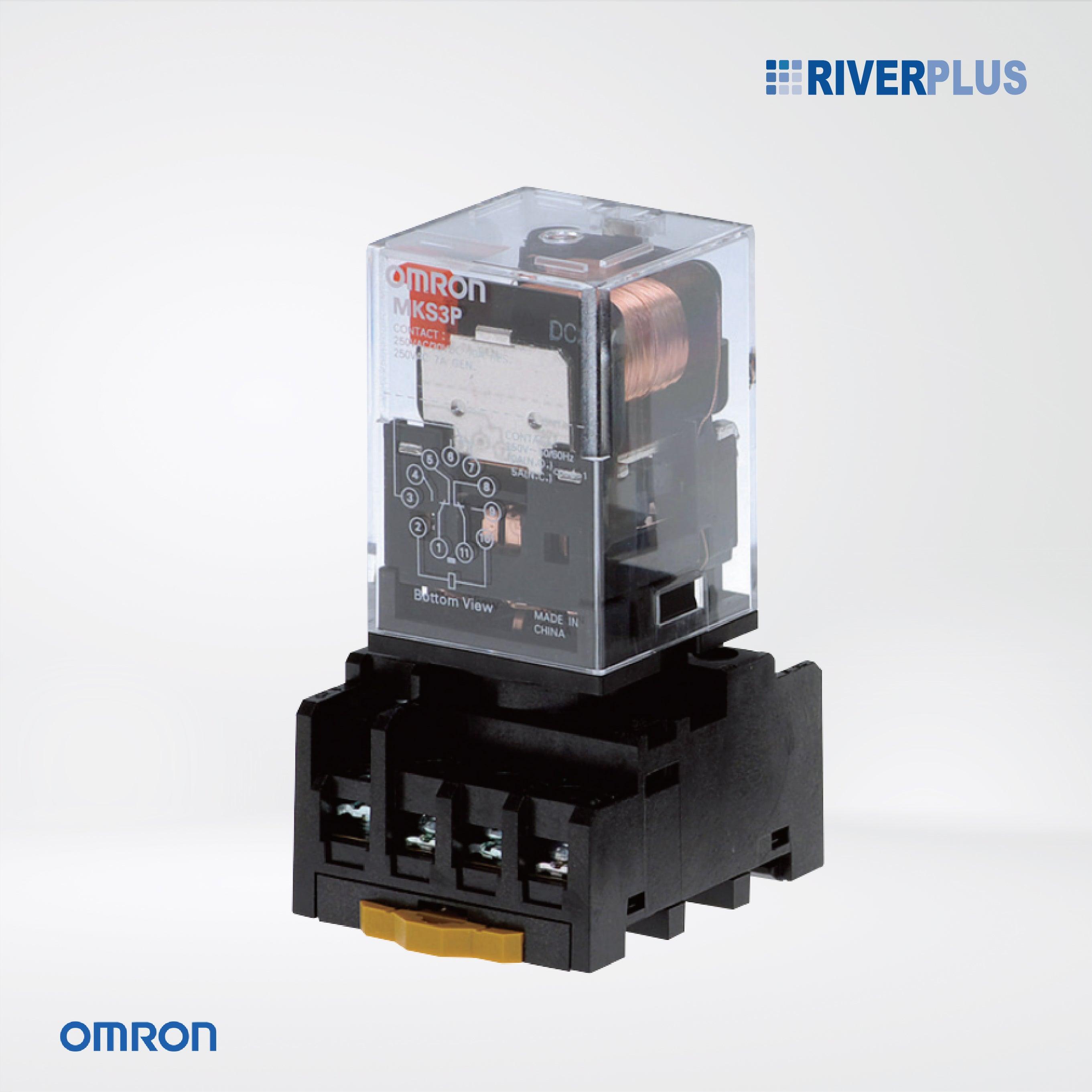 MKS3P AC220 BY OMZ Relay, plug-in, 11-pin, 3PDT, 10 A, mech indicator - Riverplus