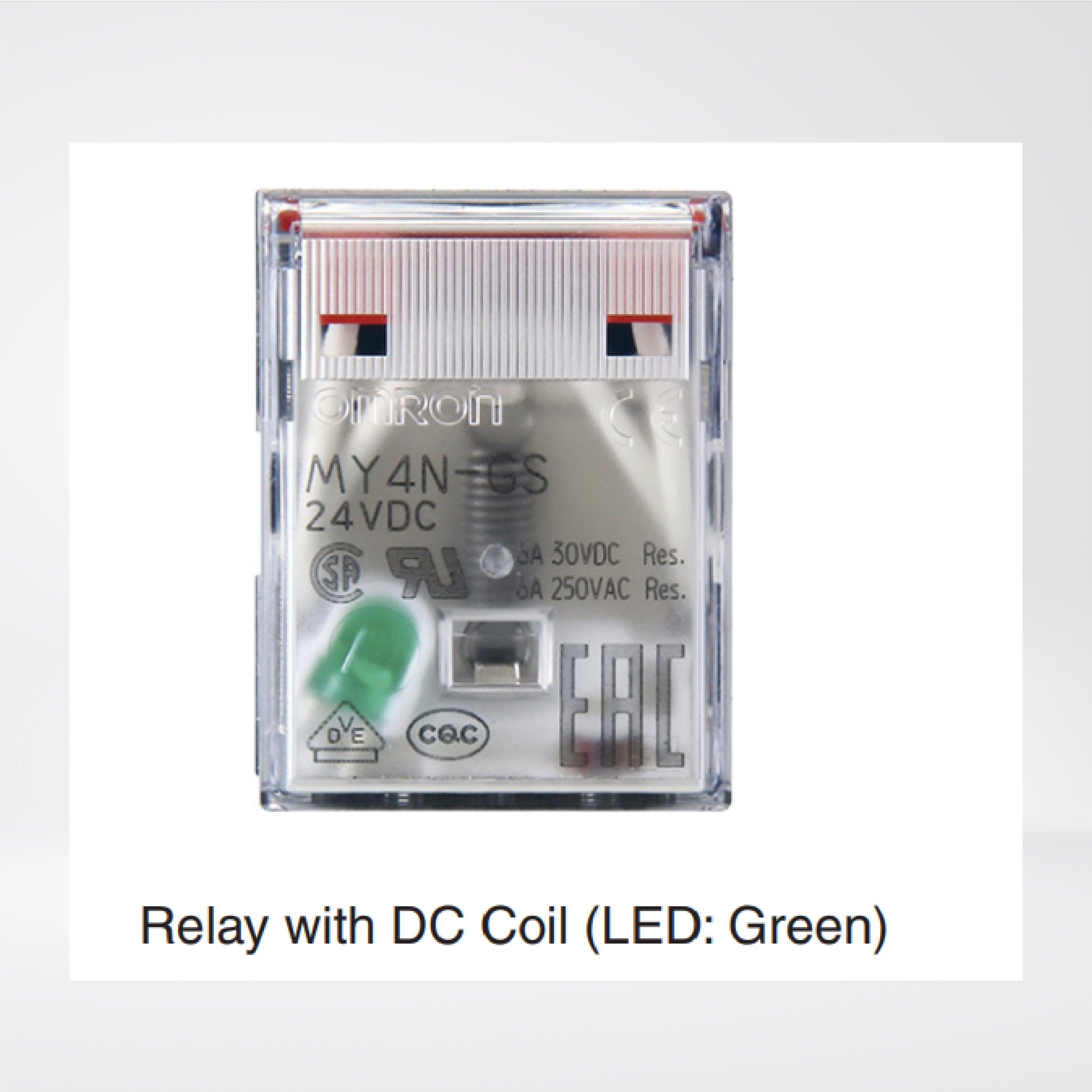 MY2N-GS DC12 BY OMZ Relay, plug-in, 8-pin, DPDT, 7 A, mechanical & LED indicators, 12 VDC - Riverplus