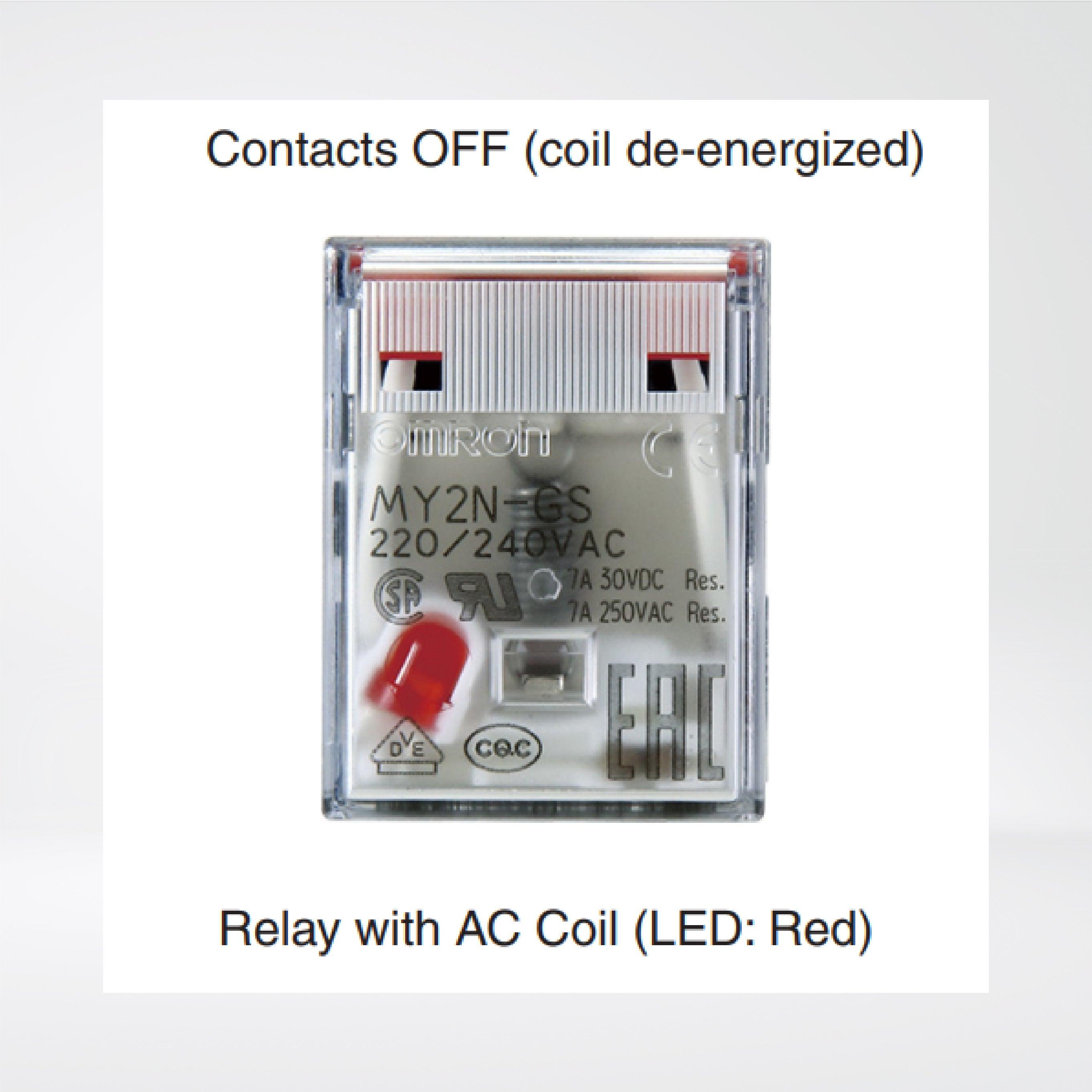 MY4-GS AC24 BY OMZ Relay, plug-in, 14-pin, 4PDT, 6 A, mechanical indicator, 24 VAC - Riverplus