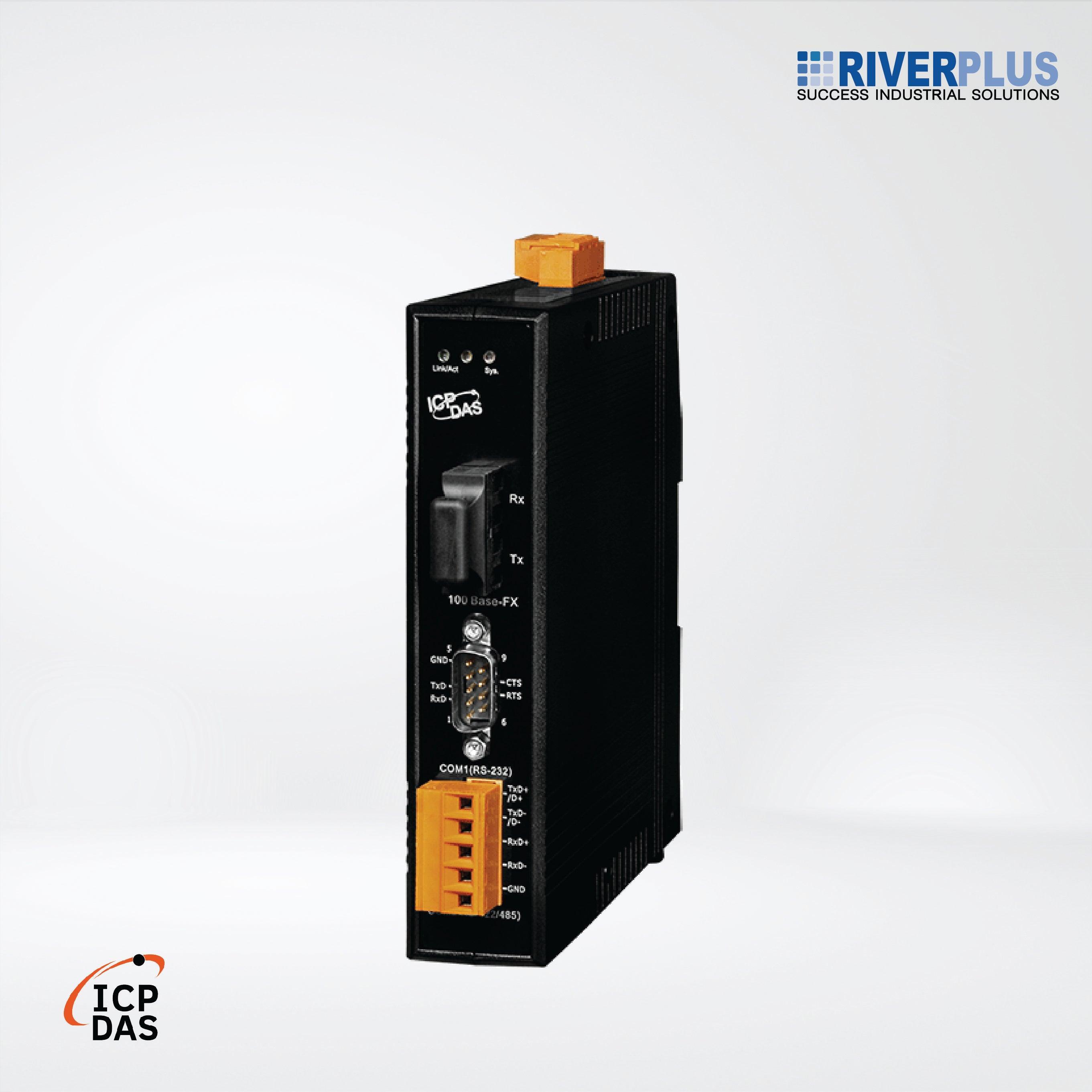 PDS-220FCS Programmable (1x RS-232 and 1x RS-422/485) Serial-to-Fiber Device Server - Riverplus