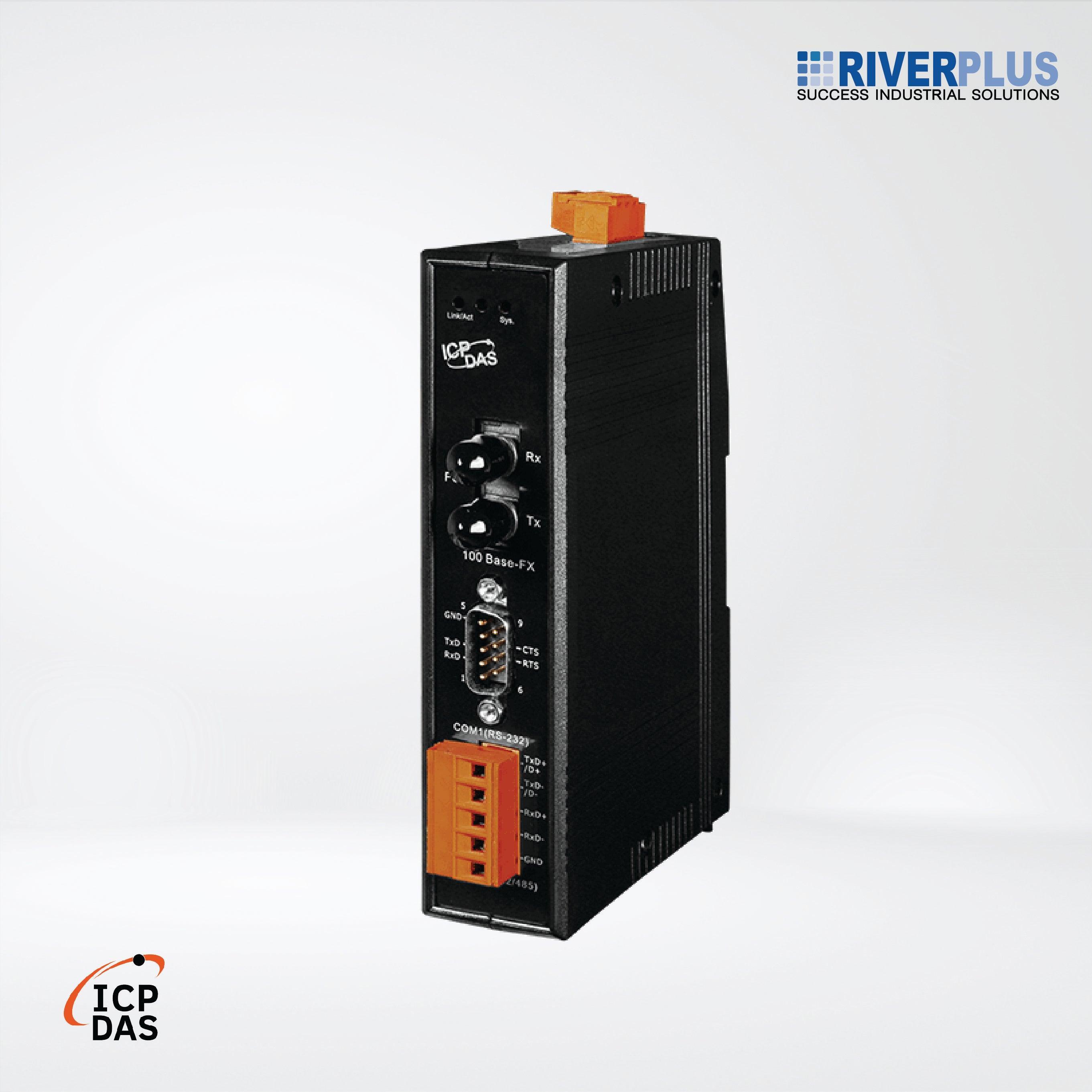 PDS-220FT Programmable (1x RS-232 and 1x RS-422/485) Serial-to-Fiber Device Server - Riverplus