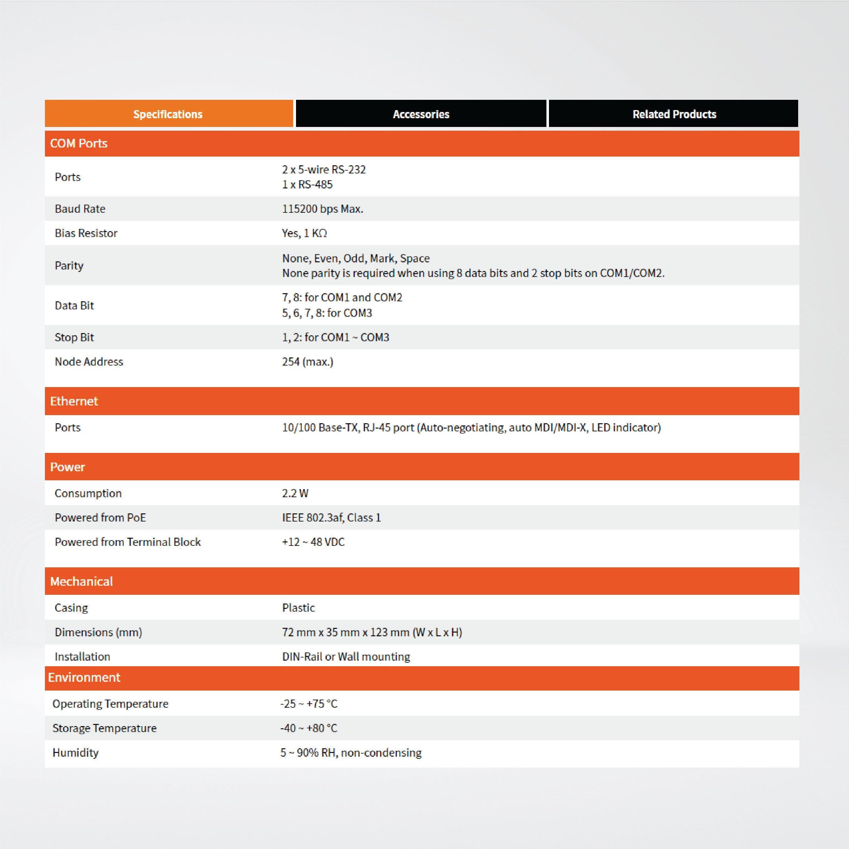 PPDS-732-MTCP Programmable (2x RS-232 and 1x RS-485) Serial-to-Ethernet Device Server - Riverplus