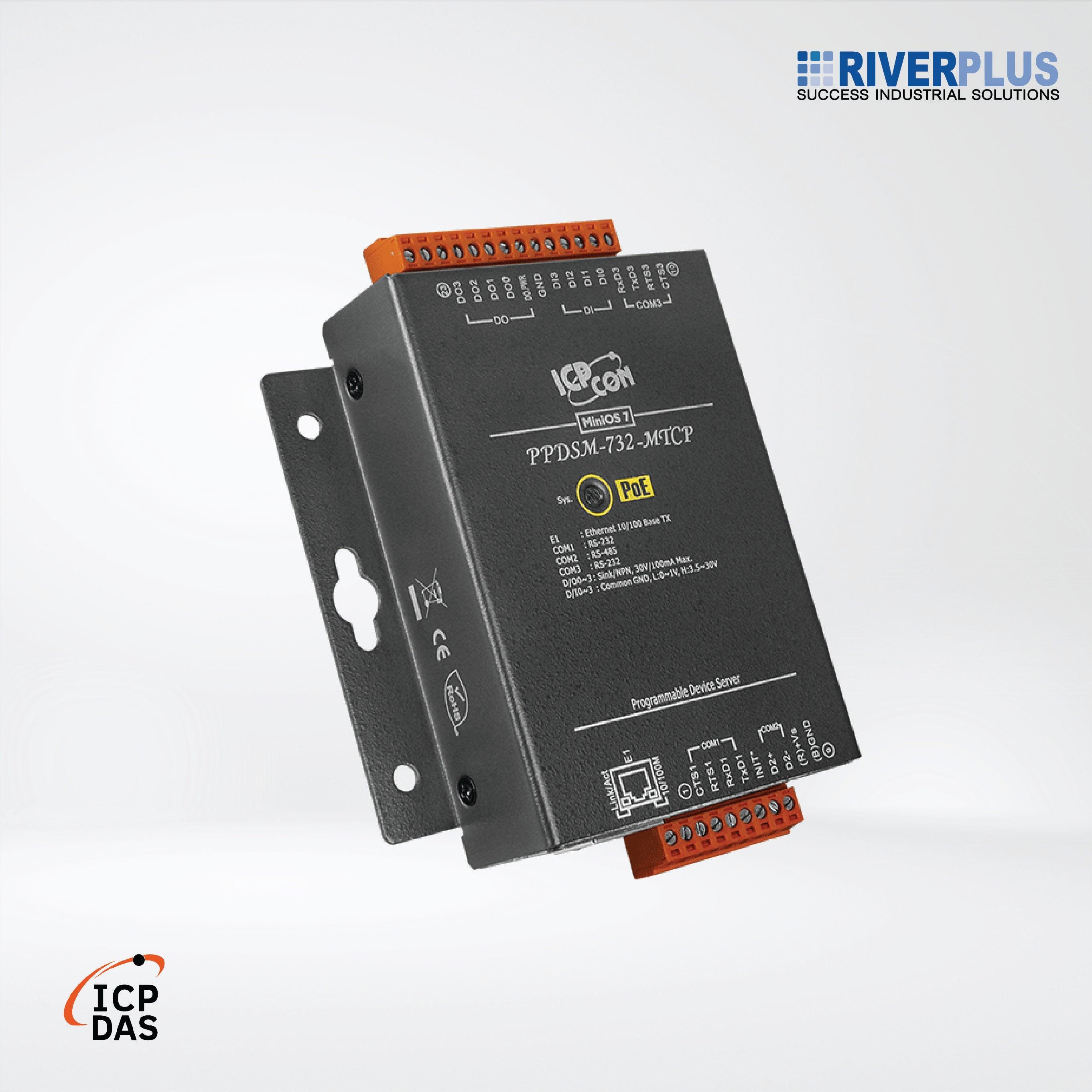 PPDSM-732-MTCP Programmable (2x RS-232 and 1x RS-485) Serial-to-Ethernet Device Server - Riverplus