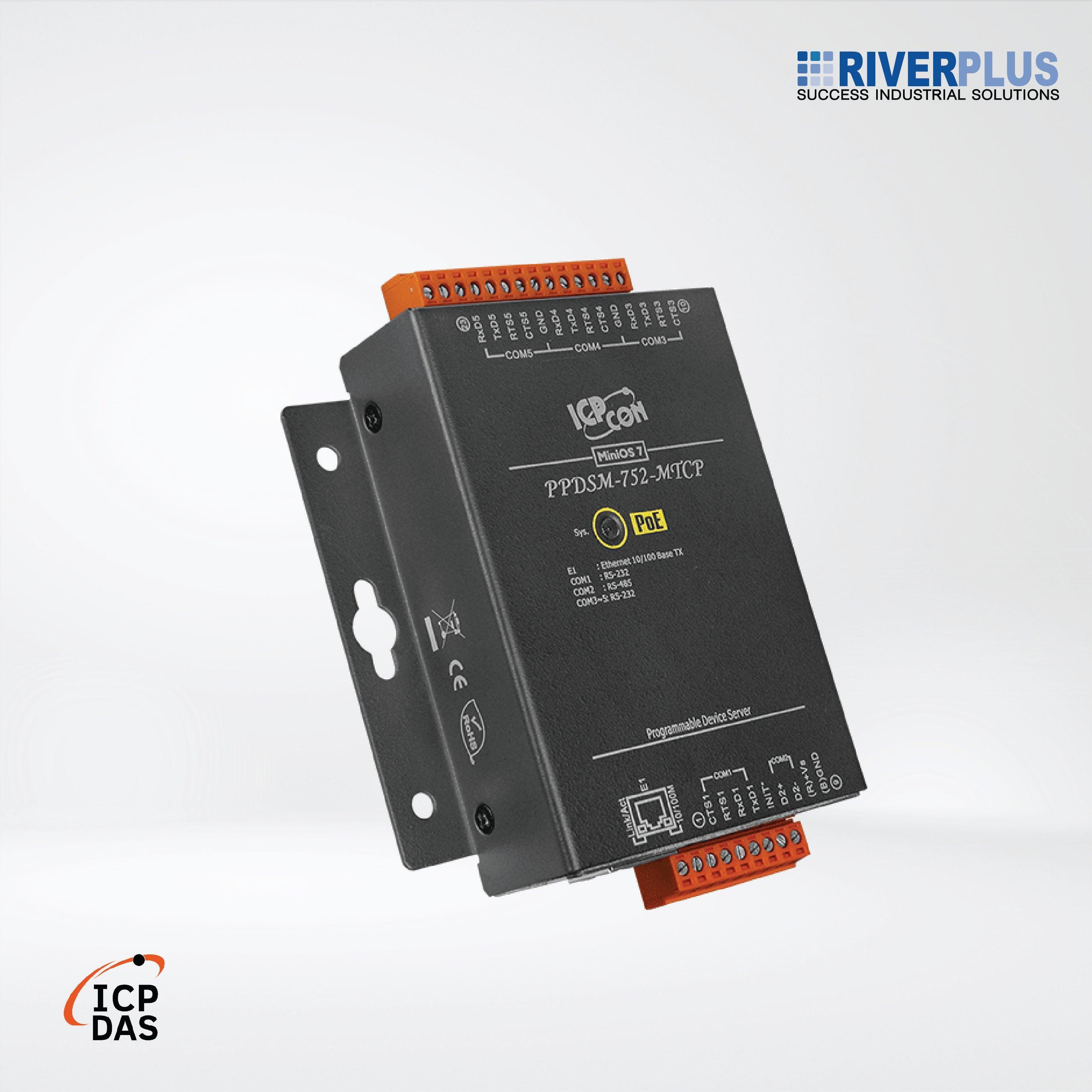PPDSM-752-MTCP Programmable (4x RS-232 and 1x RS-485) Serial-to-Ethernet Device Server - Riverplus