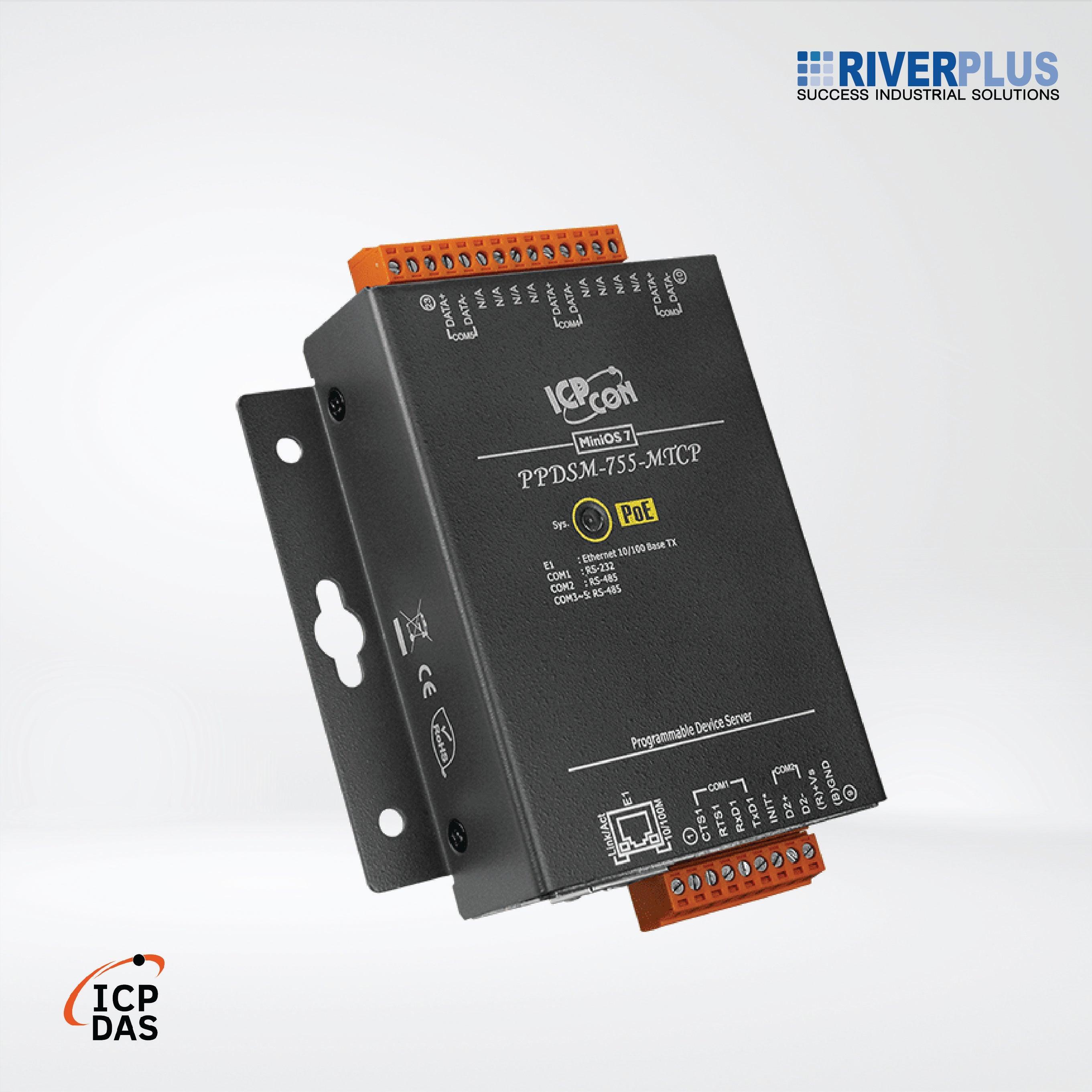 PPDSM-755-MTCP Programmable (1x RS-232 and 4x RS-485) Serial-to-Ethernet Device Server - Riverplus