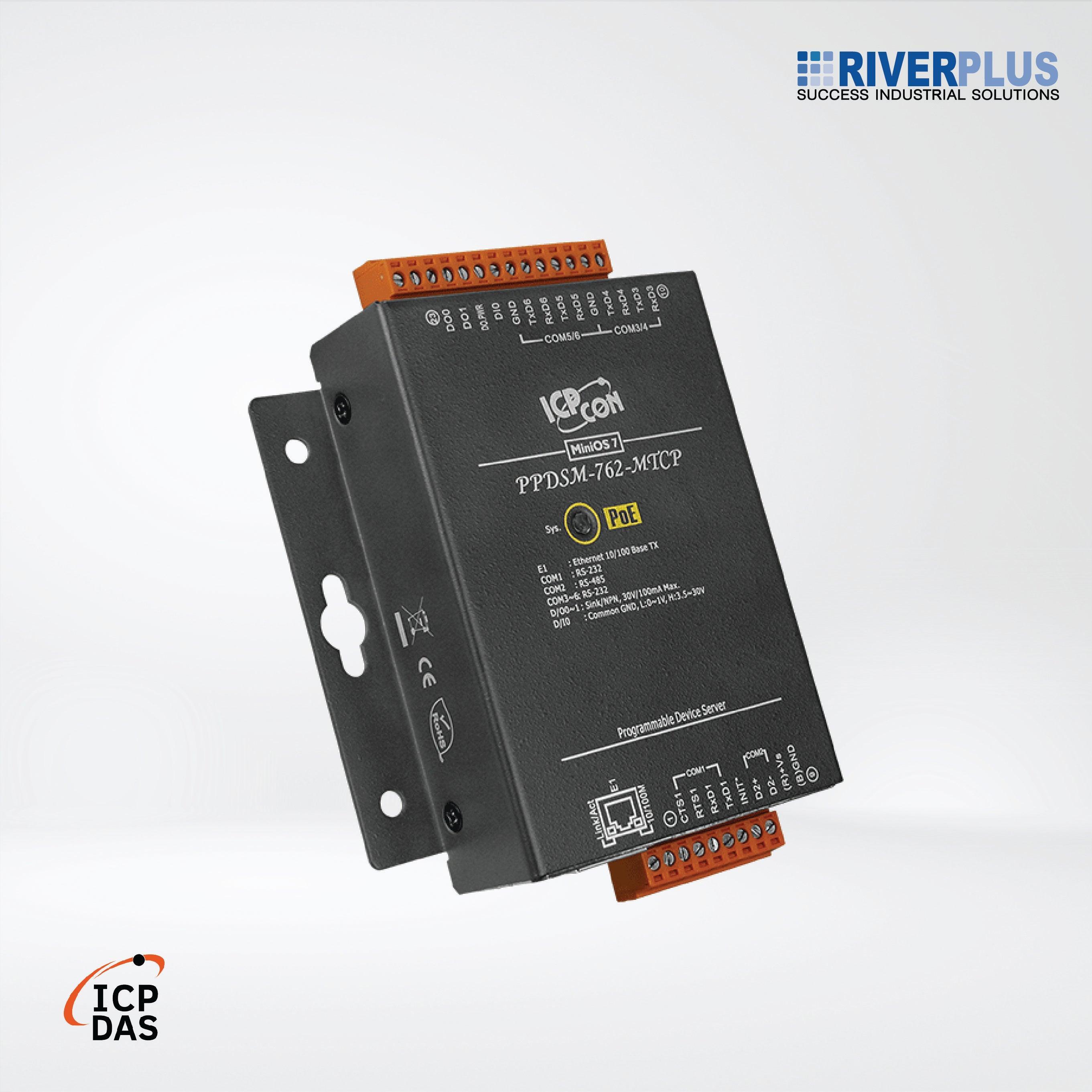 PPDSM-762-MTCP Programmable (5x RS-232 and 1x RS-485) Serial-to-Ethernet Device Server - Riverplus