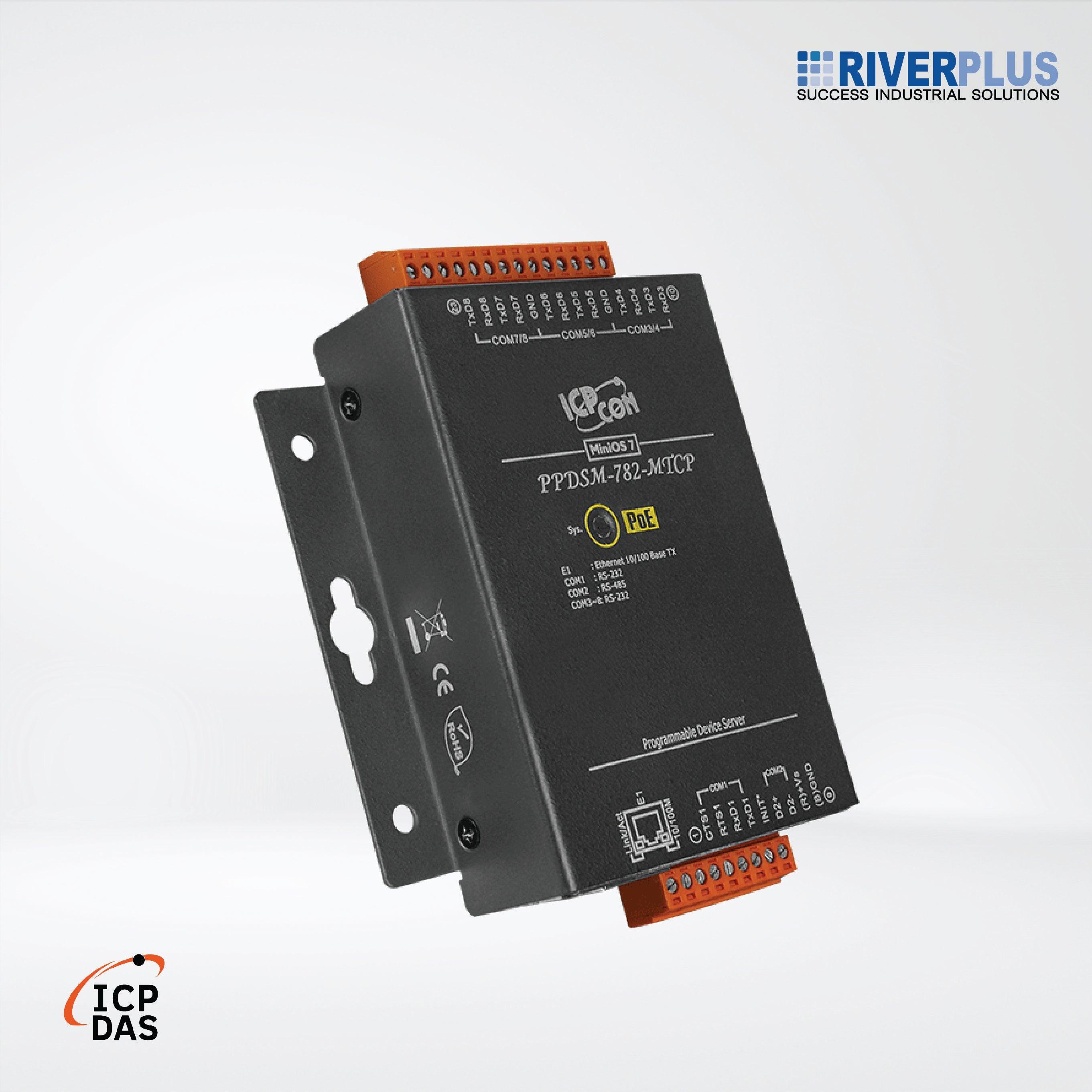 PPDSM-782-MTCP Programmable (7x RS-232 and 1x RS-485) Serial-to-Ethernet Device Server - Riverplus