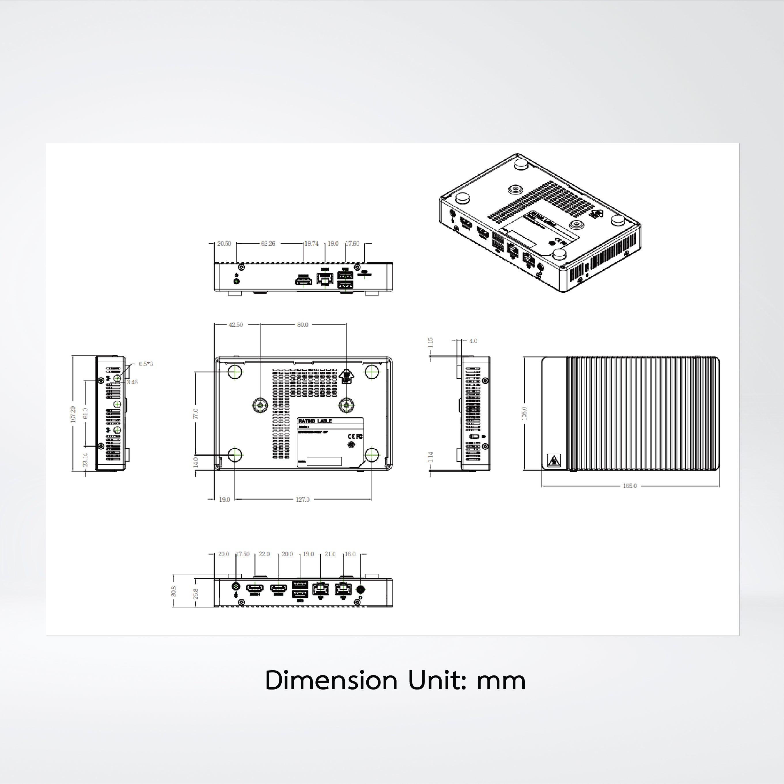 QBiX-Plus-EHLA6412-A1 Industrial system with Intel® Celeron® J6412 Processor - Riverplus