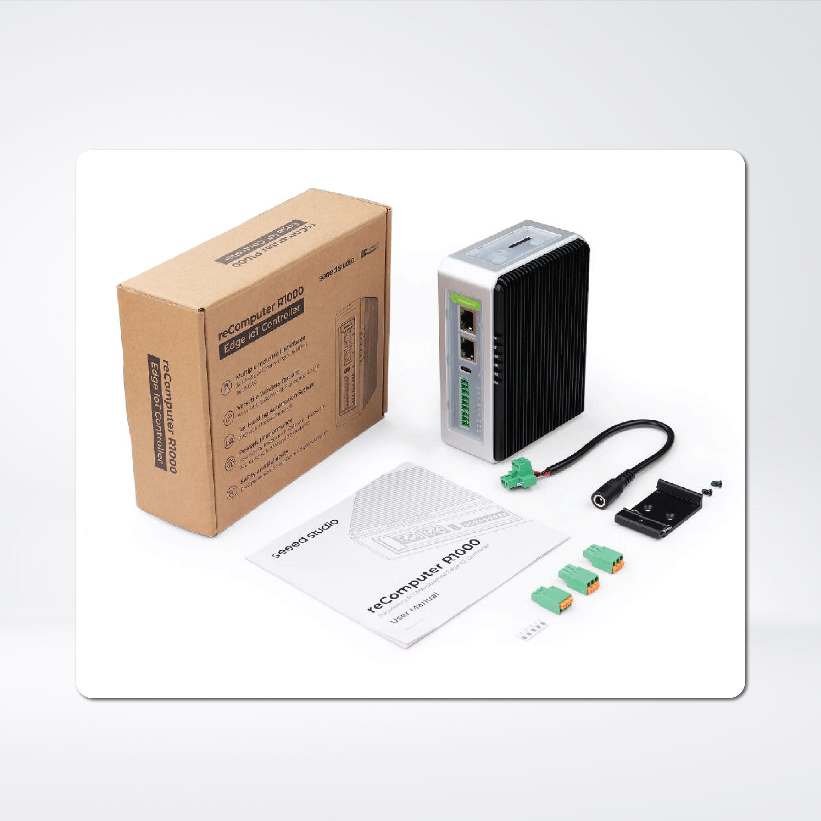 reComputer R1013-10 - Raspberry Pi IoT Gateway & Controller, CM4-Powered, AI Capable | 2GB RAM, 8GB eMMC