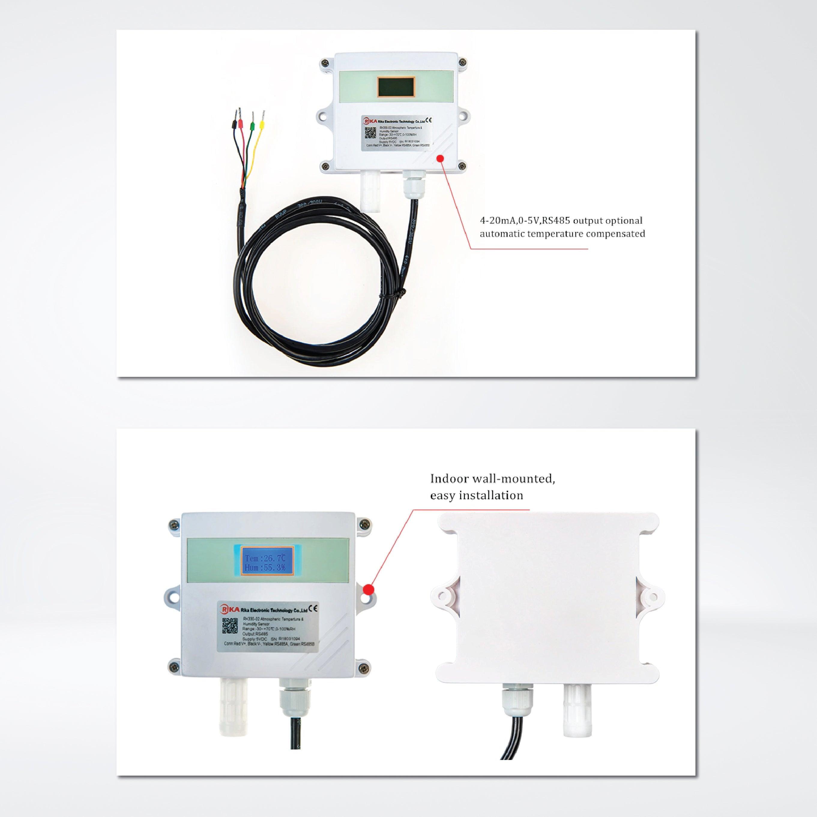 RK330-02 Wall-mounted Ambient Temperature & Humidity Sensor - Riverplus