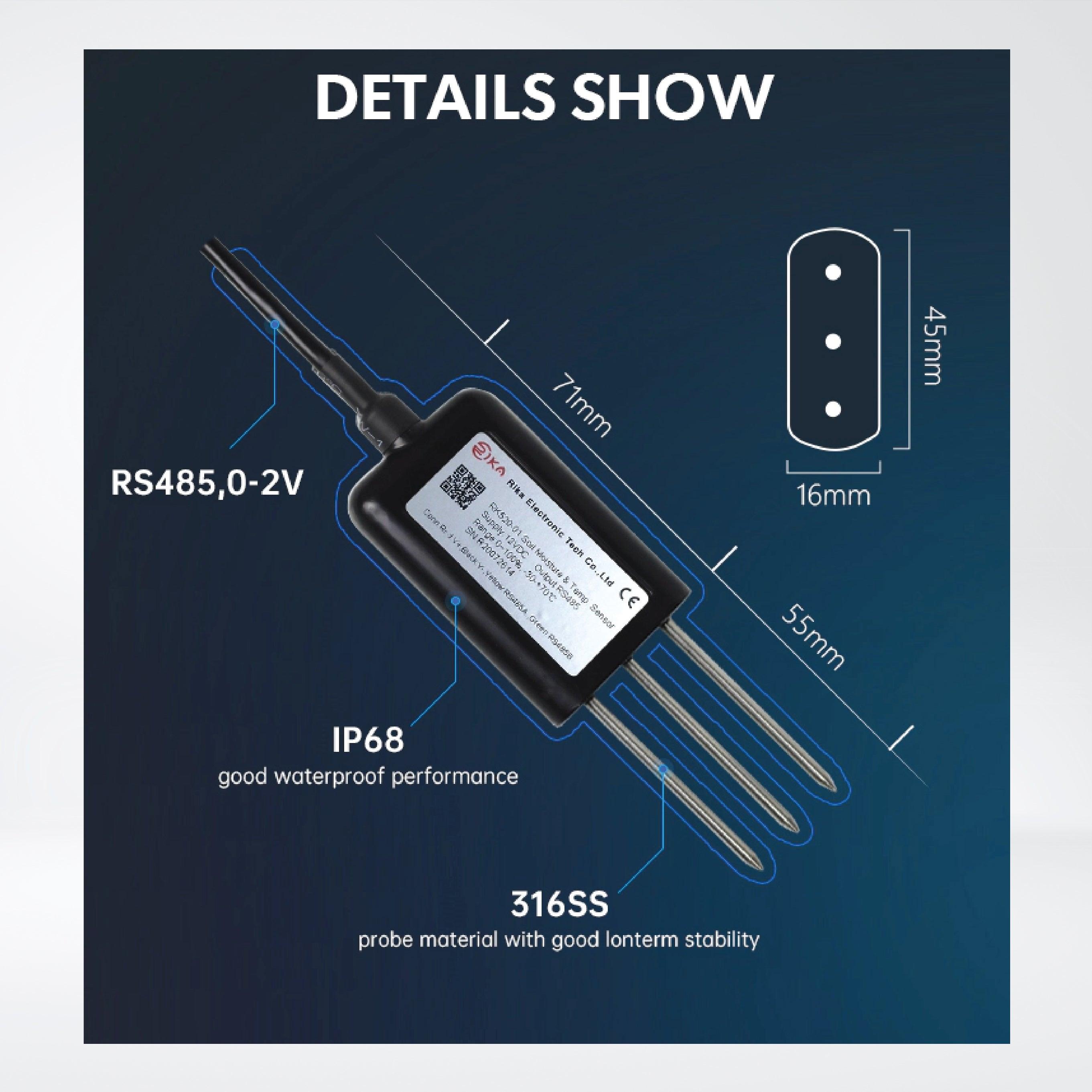 RK520-01 Soil Moisture & Temperature Sensor - Riverplus