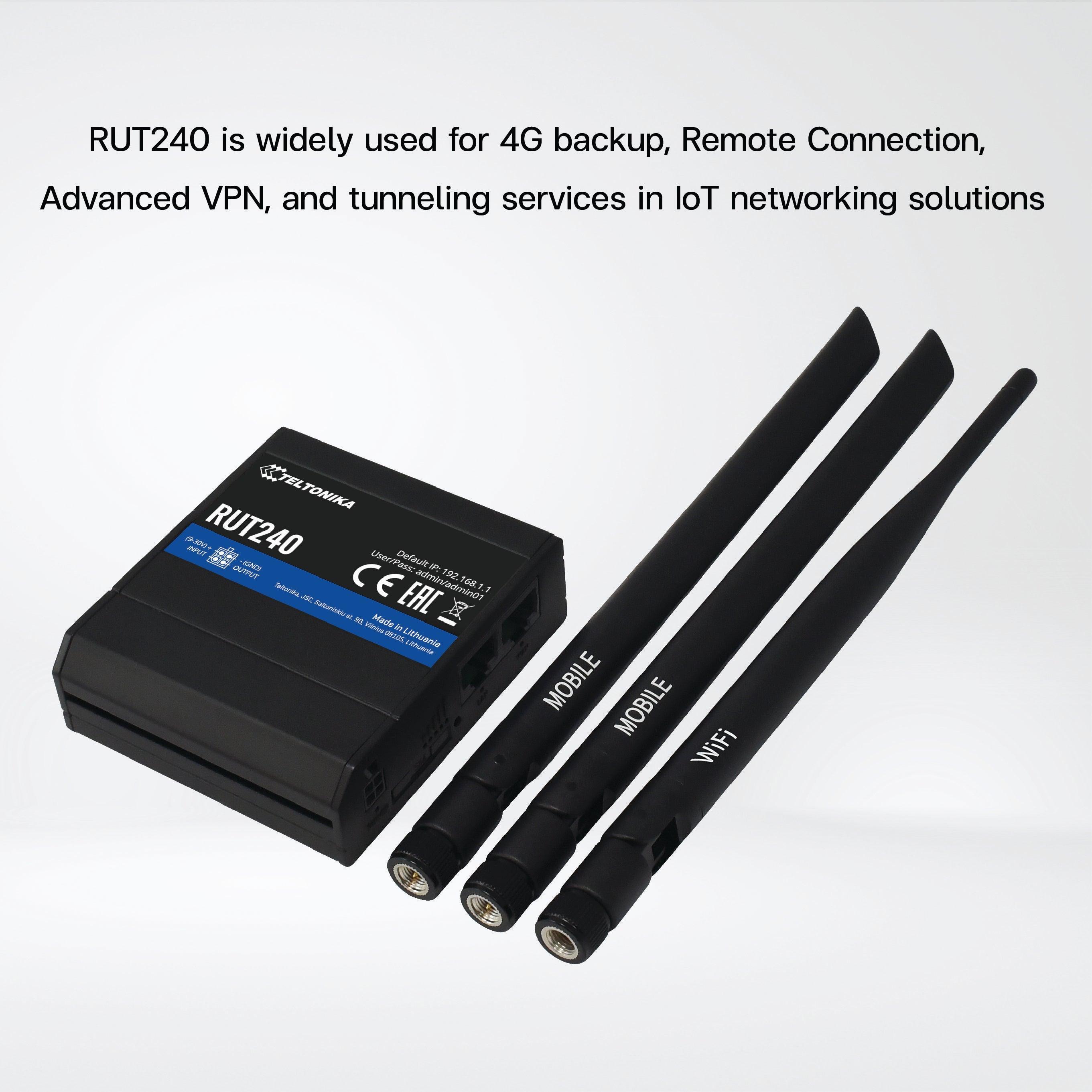 RUT240 Industrial 4G/LTE Wi-Fi Router - Riverplus