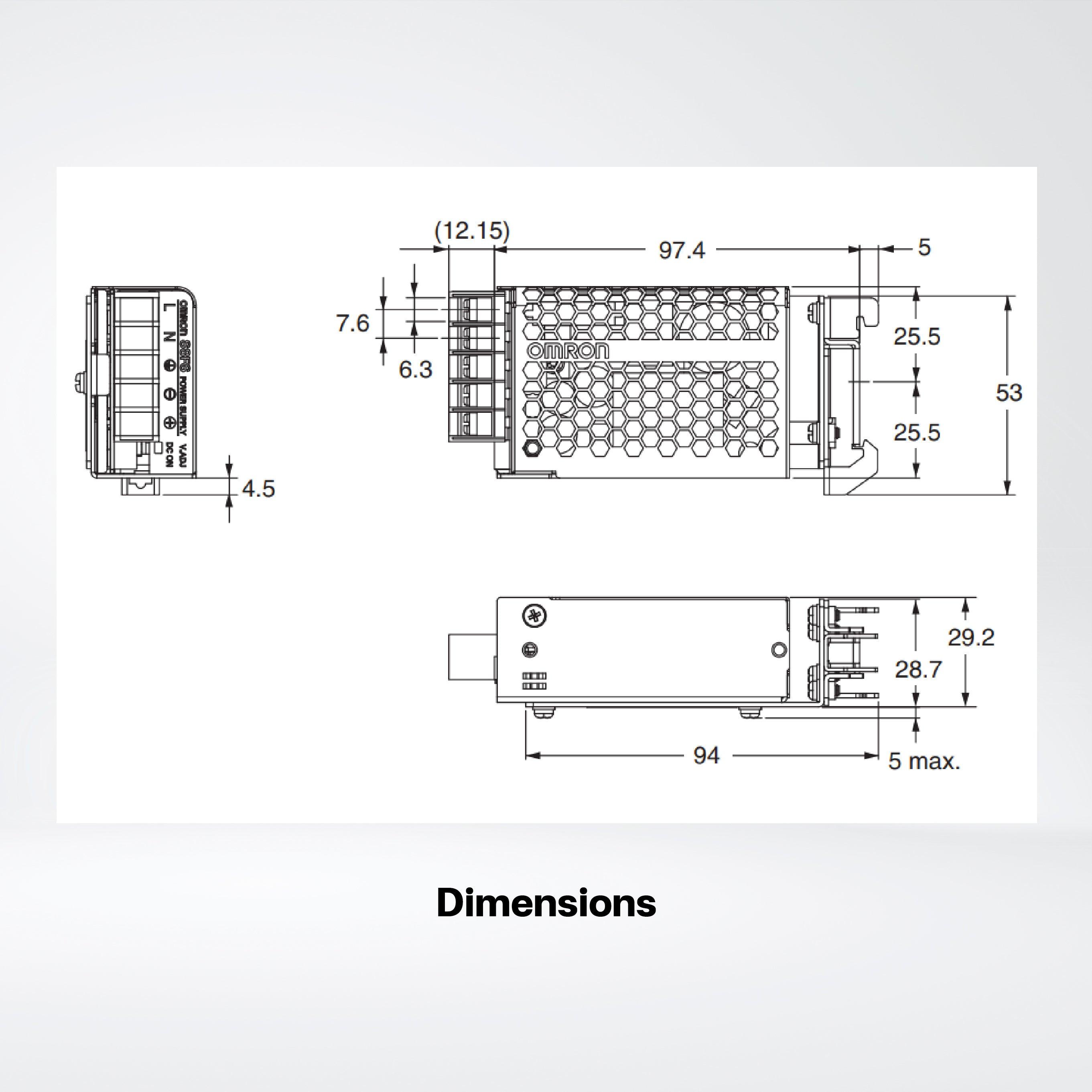 S8FS-C01505D Switch Mode Power Supply ,15 W , 5VDC , Model wtih DIN rail - Riverplus