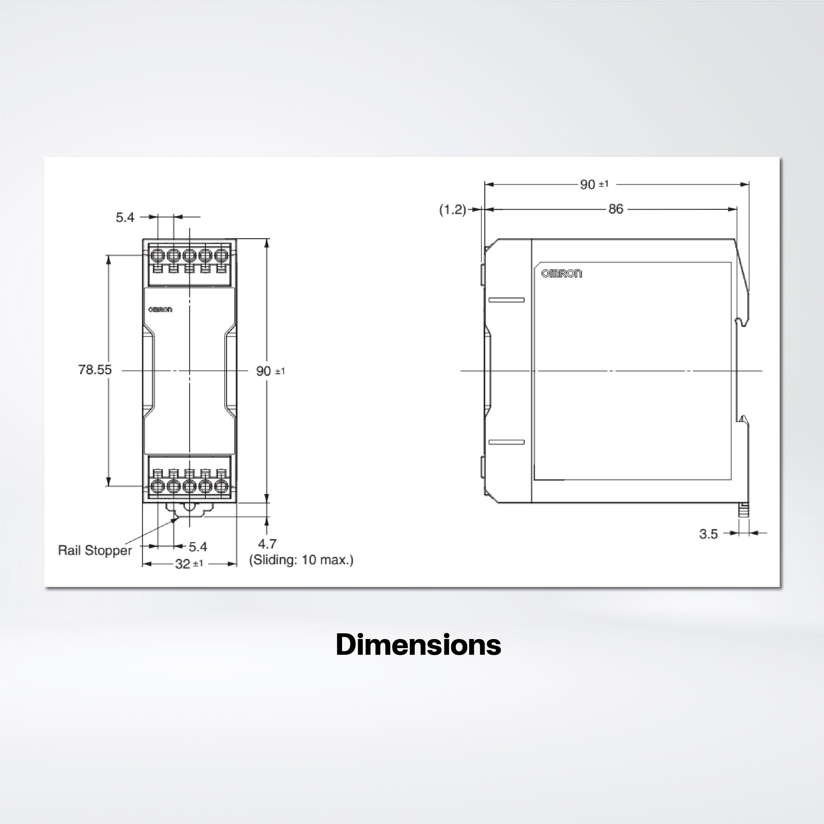 S8VK-S03024 Switch Mode Power Supply (Push-In Plus Terminal Block), 30 W, 24 VDC - Riverplus