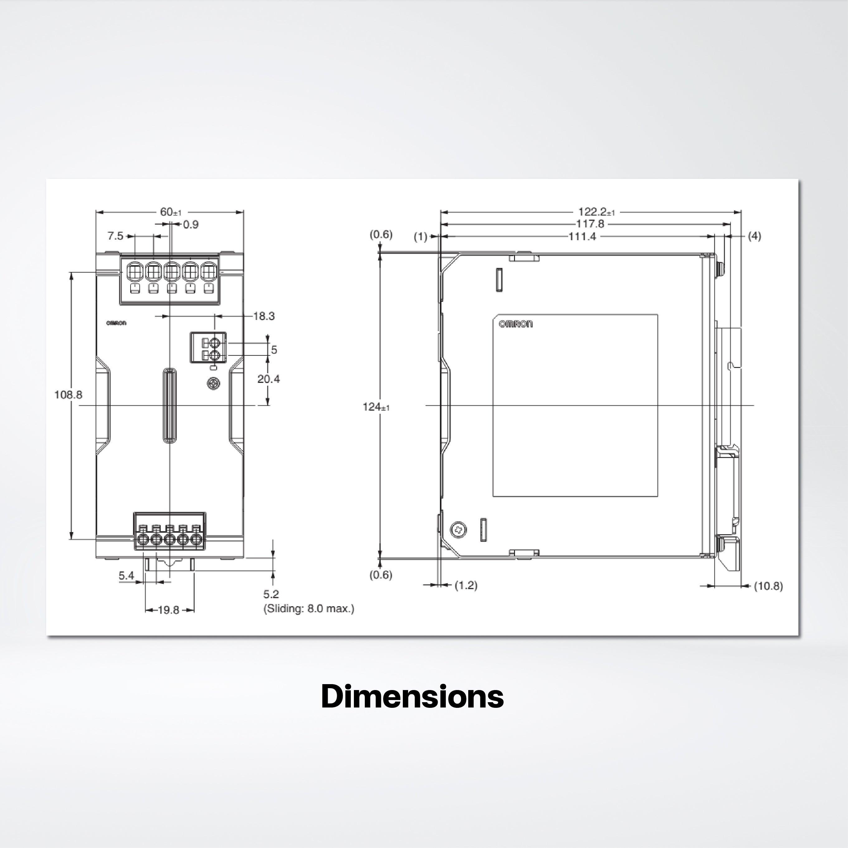 S8VK-S48024 Switch Mode Power Supply (Push-In Plus Terminal Block), 480 W, 24 VDC - Riverplus