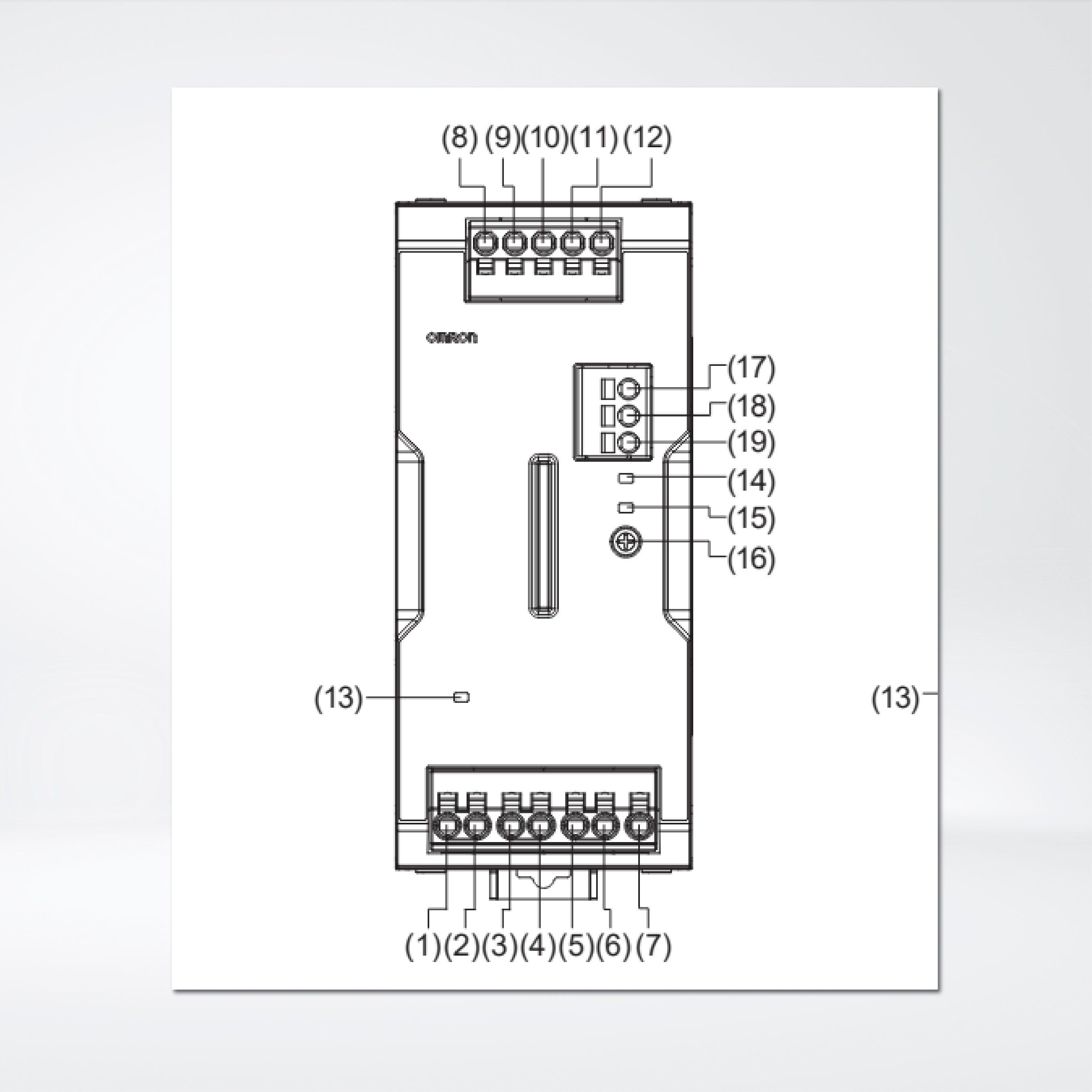 S8VK-WB24024 3-phase 380 to 480 V input power supply, 240 W, 24 VDC, DIN rail mounting - Riverplus