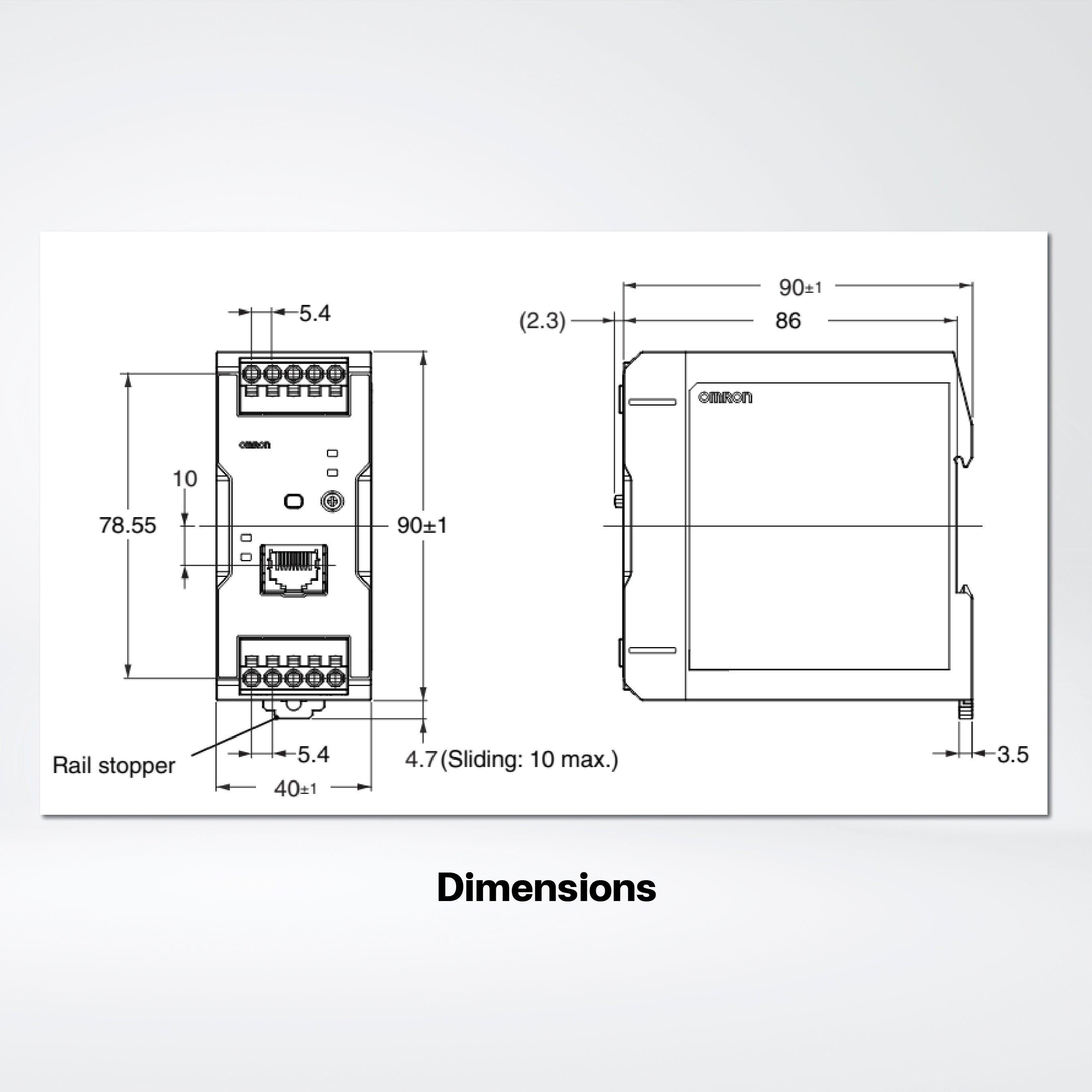 S8VK-X06024-EIP Switch Mode Power Supply, with EtherNet/IP, Modbus TCP,60 W, 24 VDC - Riverplus