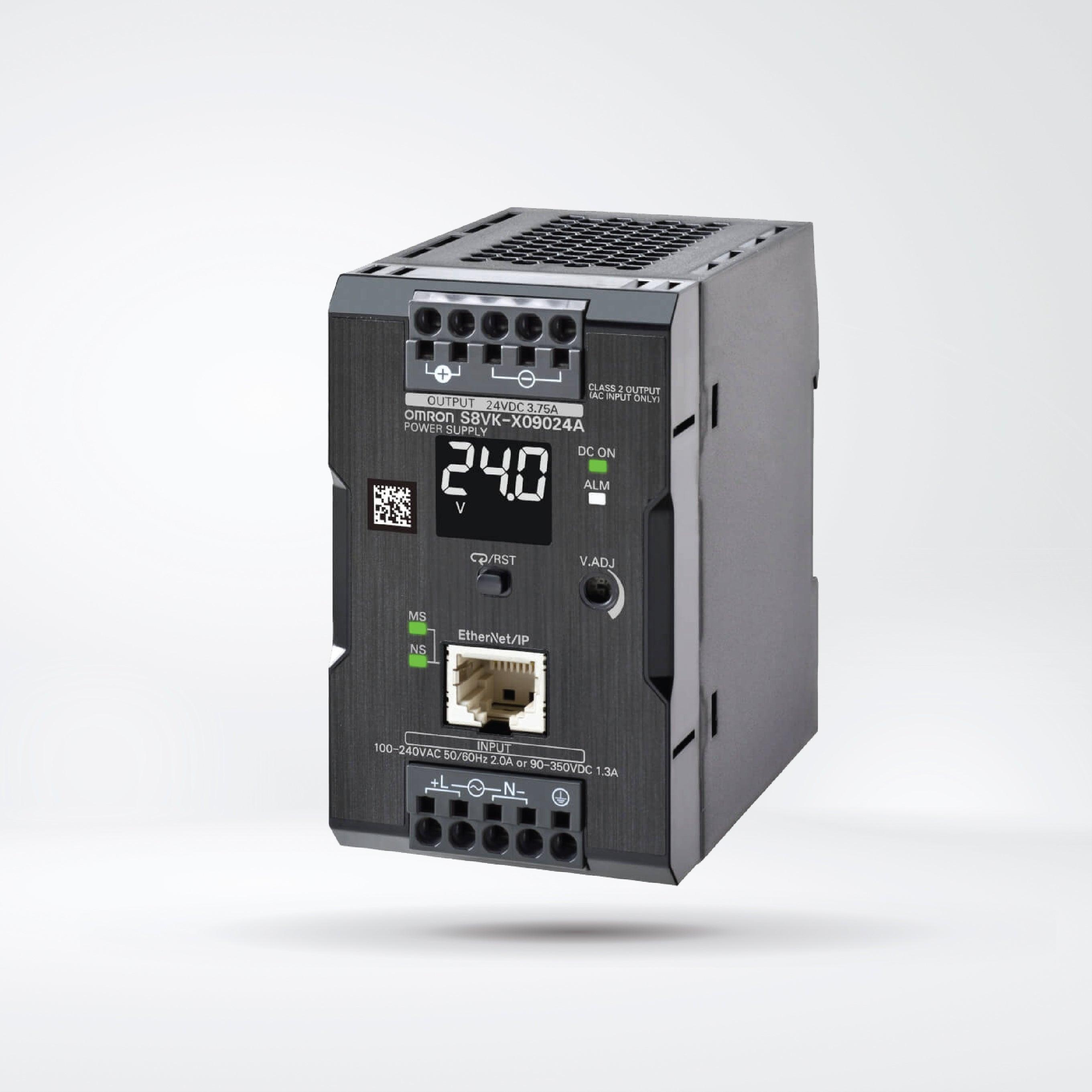 S8VK-X09024A-EIP Switch Mode Power Supply, with EtherNet/IP, Modbus TCP,90 W, 24 VDC, display - Riverplus