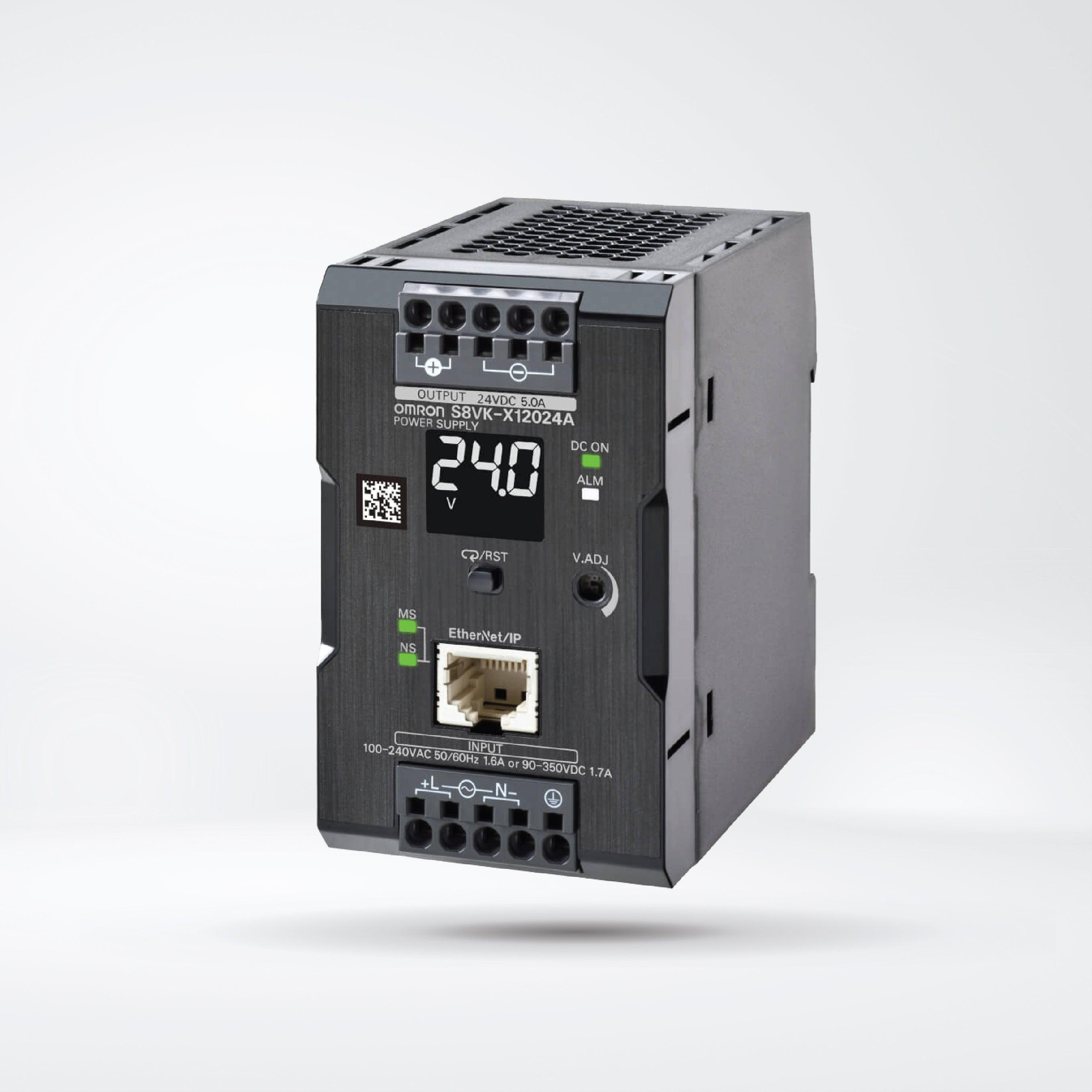 S8VK-X12024A-EIP Switch Mode Power Supply, with EtherNet/IP, Modbus TCP,120 W, 24 VDC, display - Riverplus