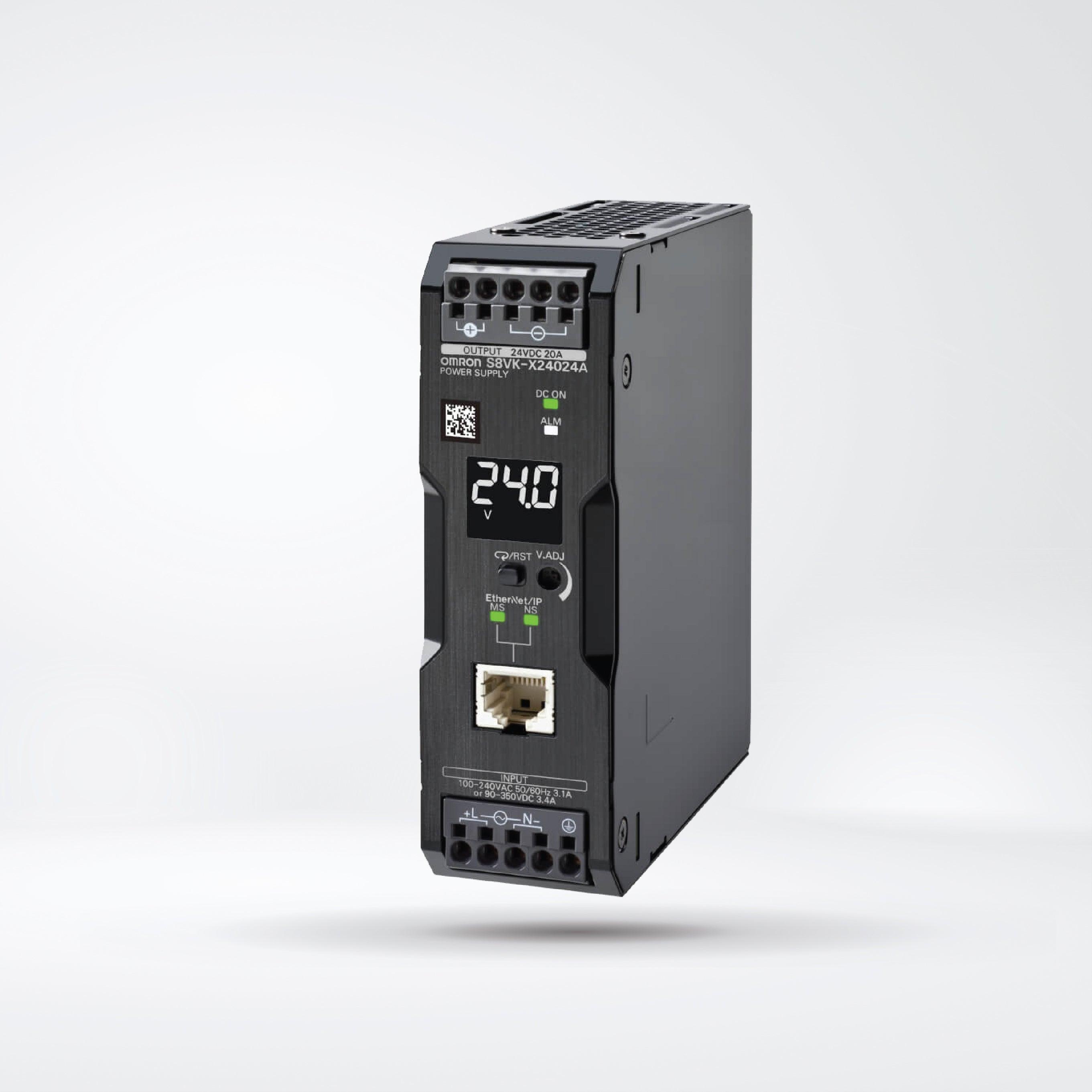 S8VK-X24024A-EIP Switch Mode Power Supply, with EtherNet/IP, Modbus TCP,240 W, 24 VDC, display - Riverplus