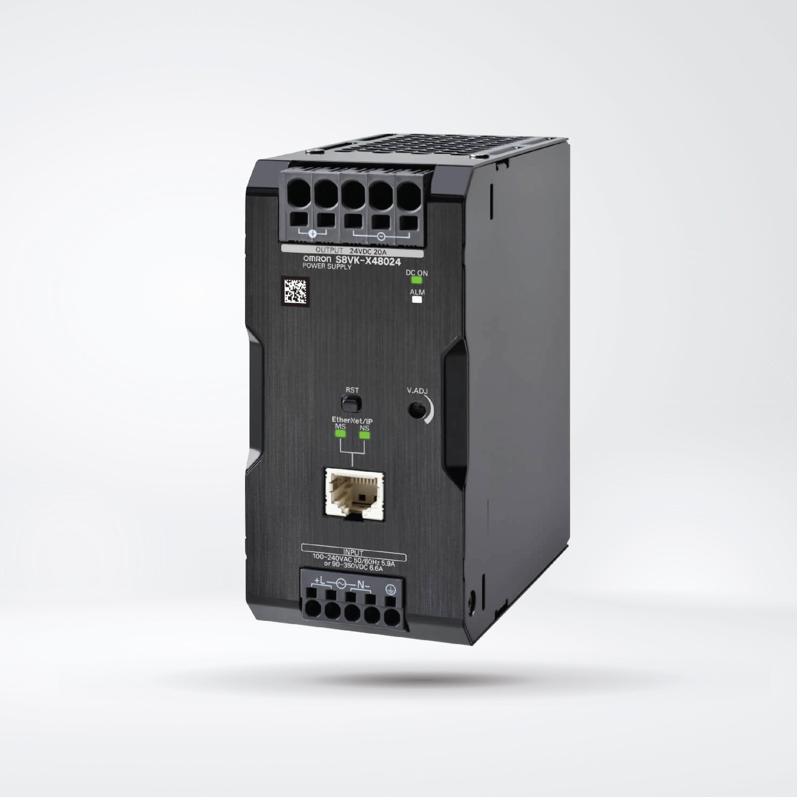 S8VK-X48024-EIP Switch Mode Power Supply, with EtherNet/IP, Modbus TCP,480 W, 24 VDC - Riverplus