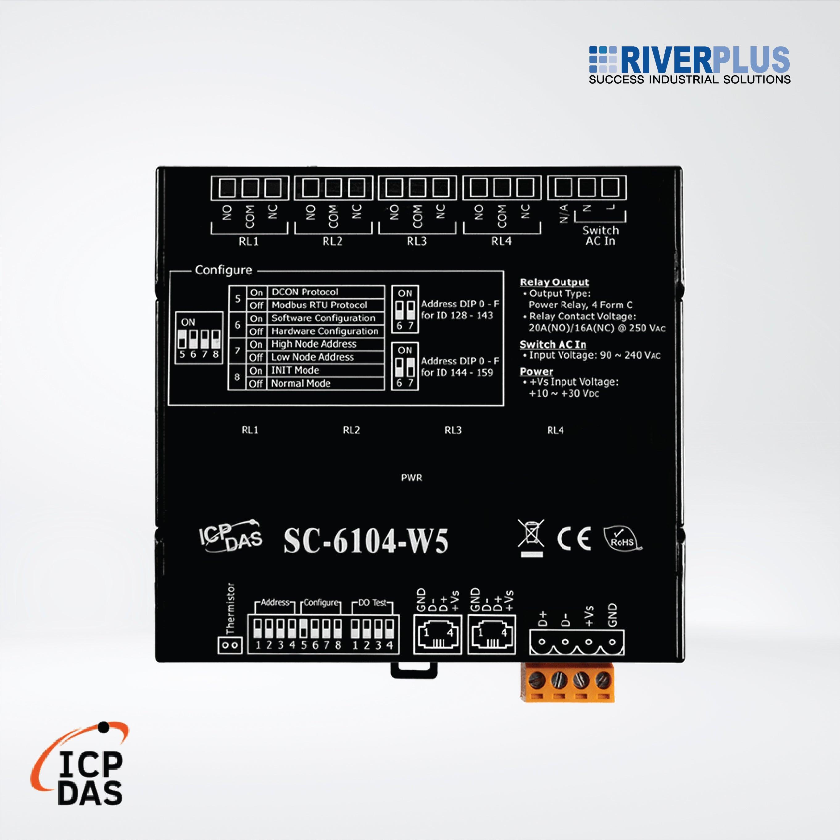 SC-6104-W5 1-channel AC Digital Input and 4-channel Relay Output Lighting Control Module - Riverplus