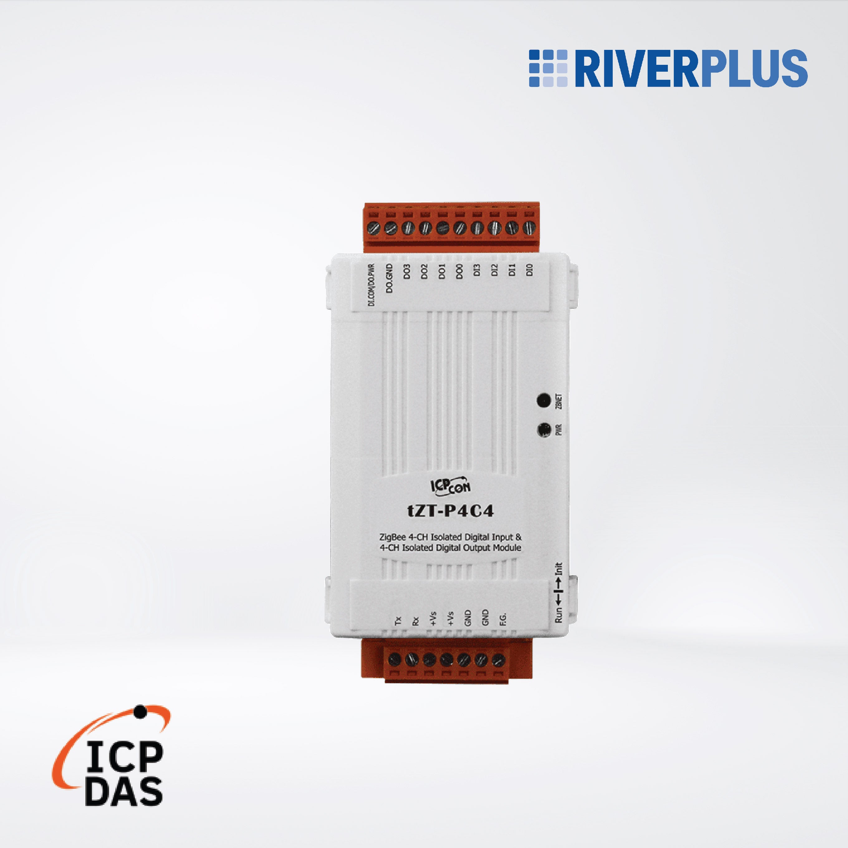 tZT-P4C4 Tiny ZigBee Wireless 4-ch Isolated DI and 4-ch Isolated DO Module (ZigBee Router)