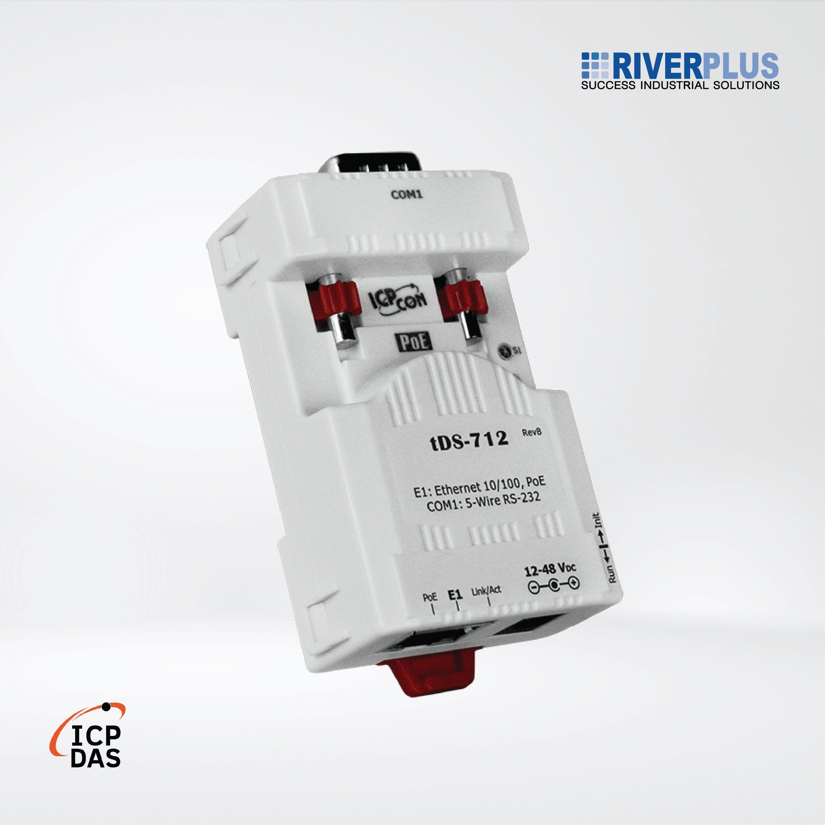tDS-712 CR Tiny (1x RS-232, DB9 Male) Serial-to-Ethernet Device Server - Riverplus
