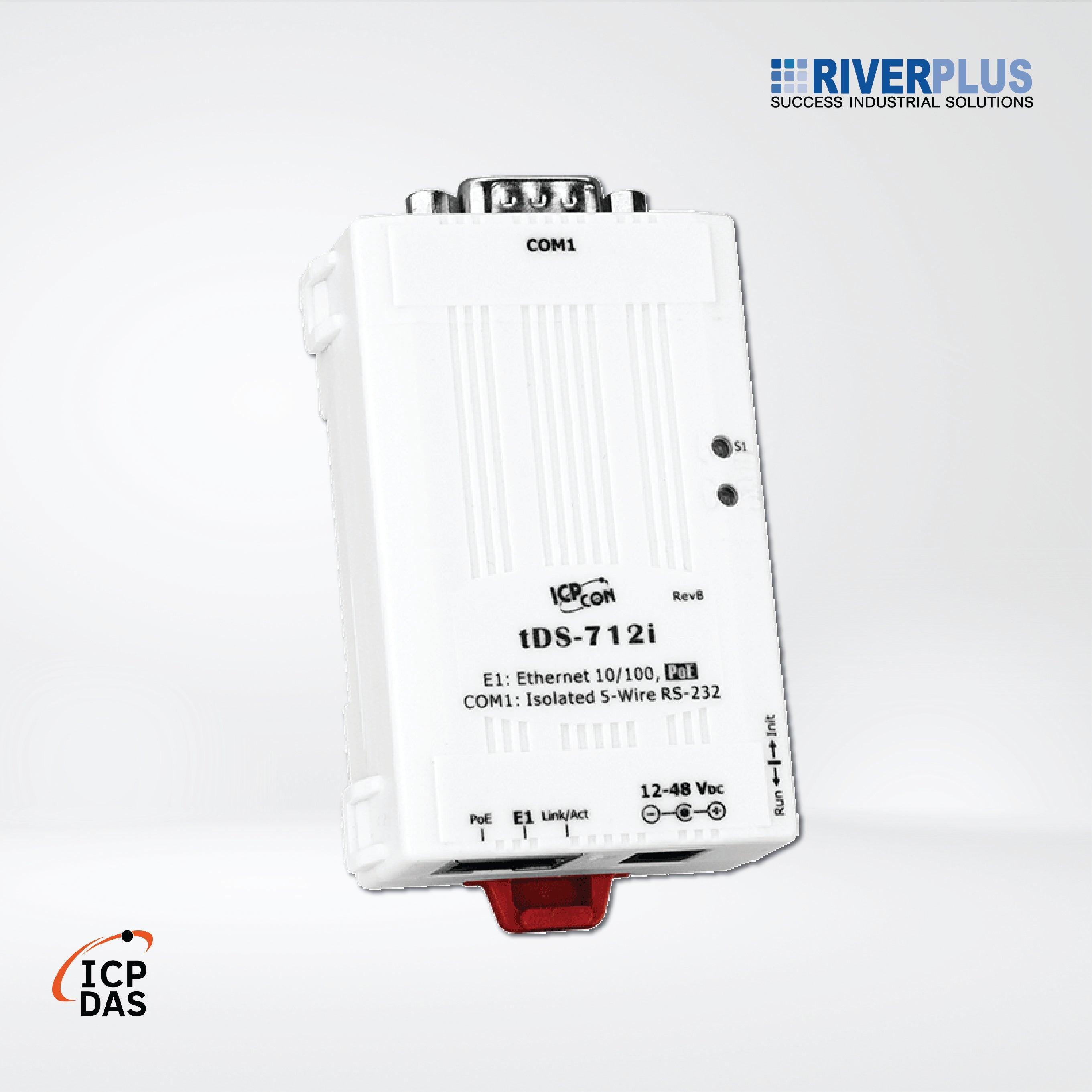 tDS-712i CR Tiny (1x Isolated RS-232, DB9 Male) Serial-to-Ethernet Device Server - Riverplus