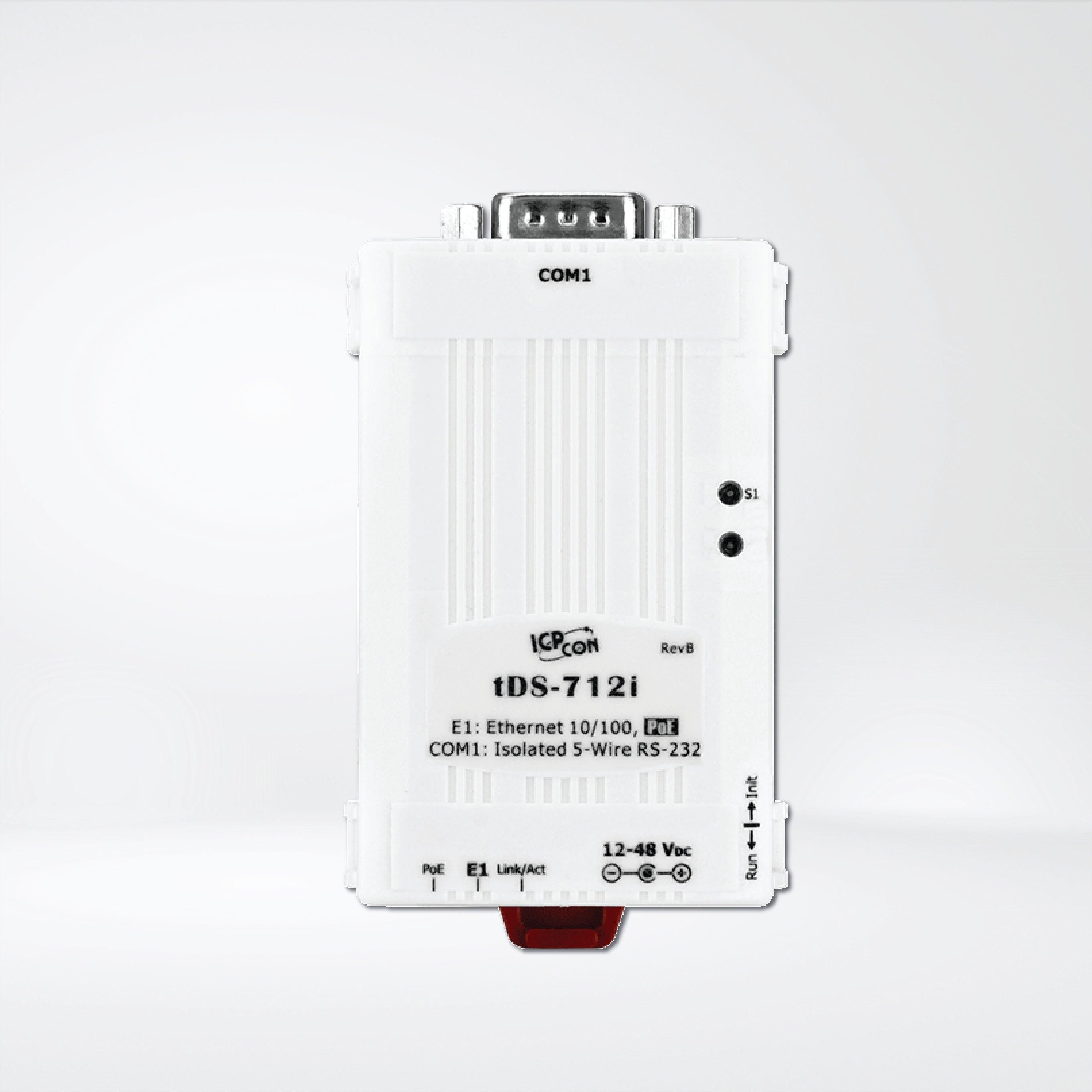 tDS-712i CR Tiny (1x Isolated RS-232, DB9 Male) Serial-to-Ethernet Device Server - Riverplus