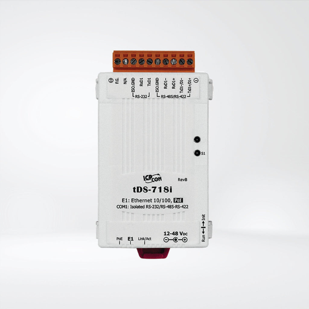 718i tDS-718i CR Tiny (1x Isolated RS-232/422/485) Serial-to-Ethernet Devic