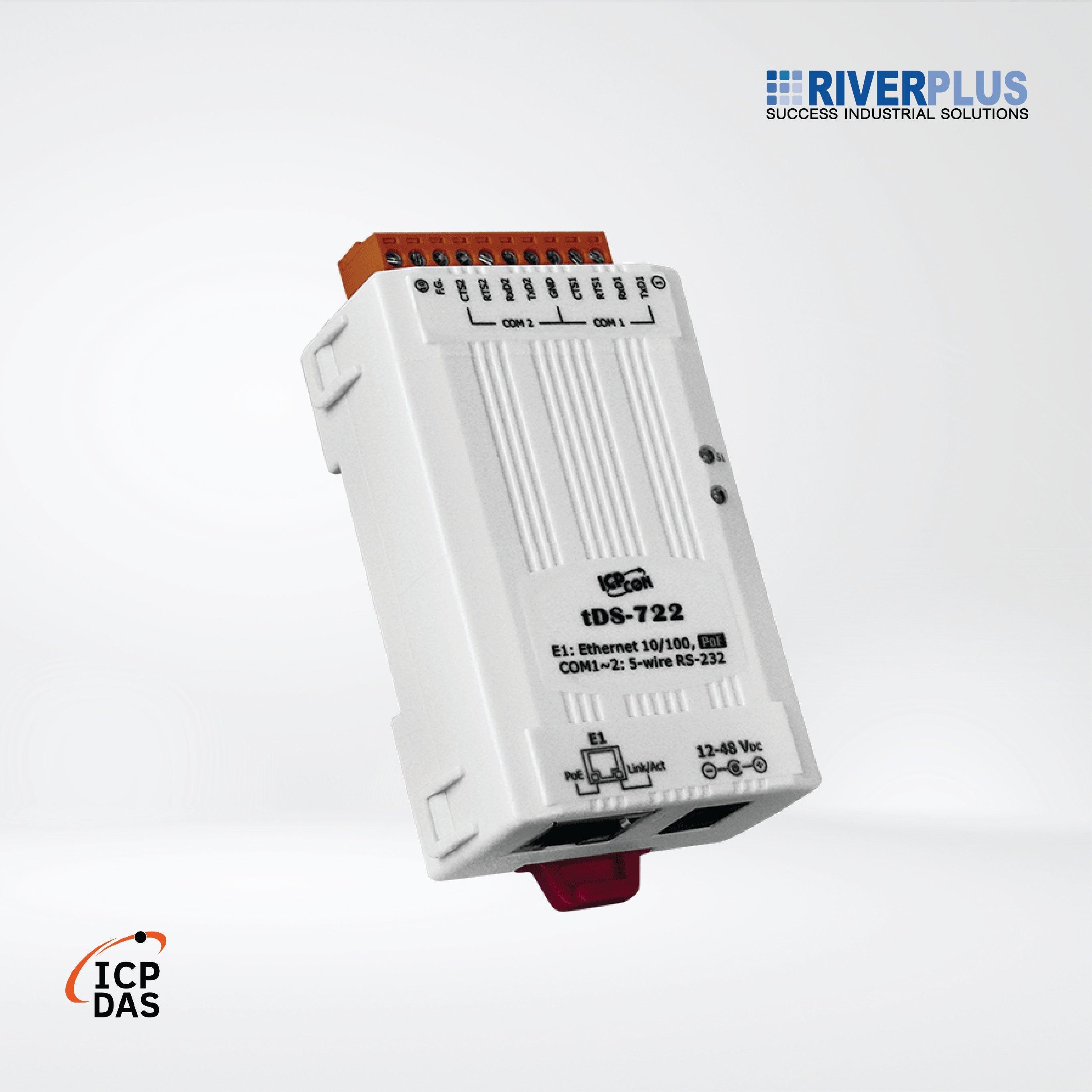 tDS-722 CR Tiny (2x RS-232) Serial-to-Ethernet Device Server with PoE - Riverplus