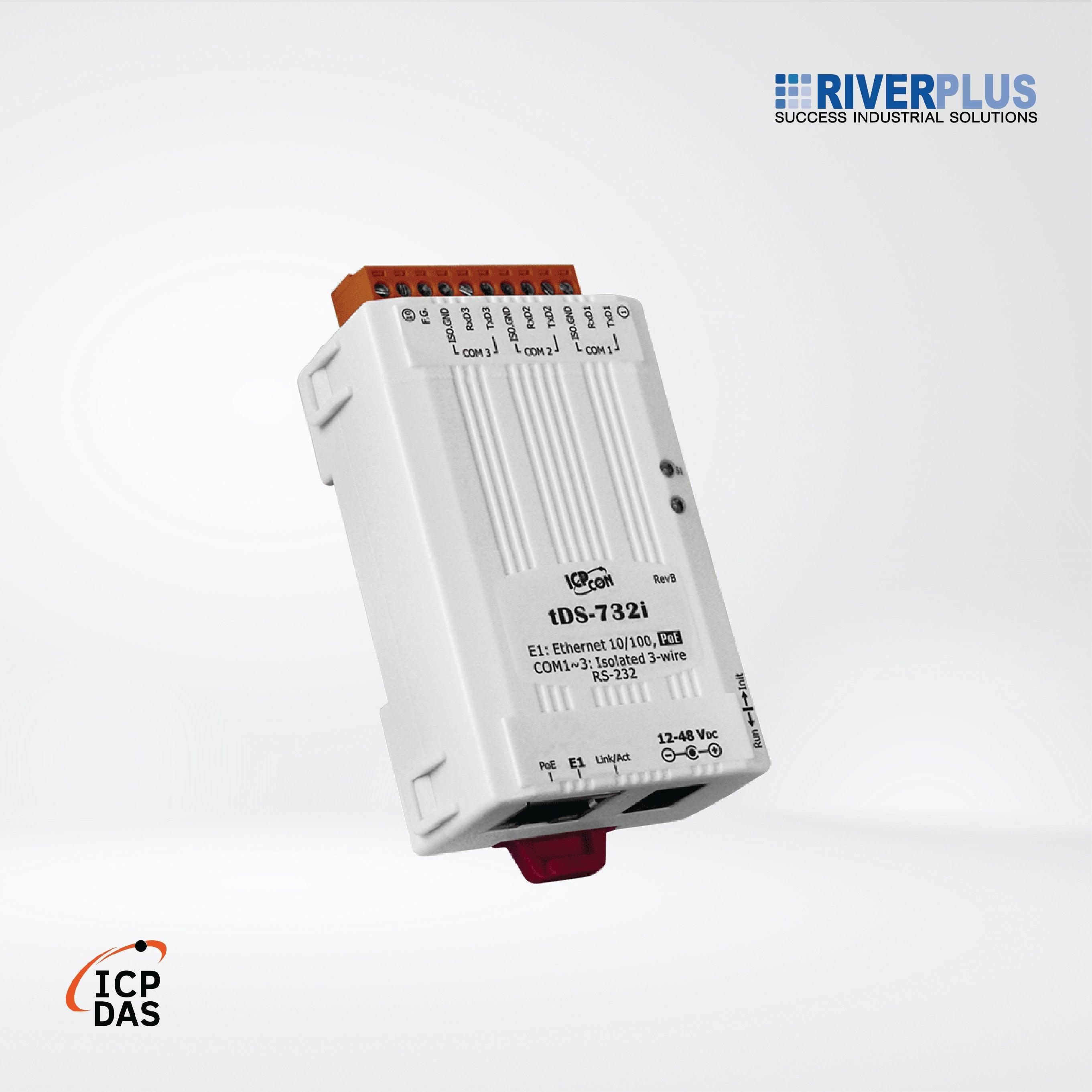 tDS-732i Tiny (3x RS-232) Serial-to-Ethernet Device Server - Riverplus