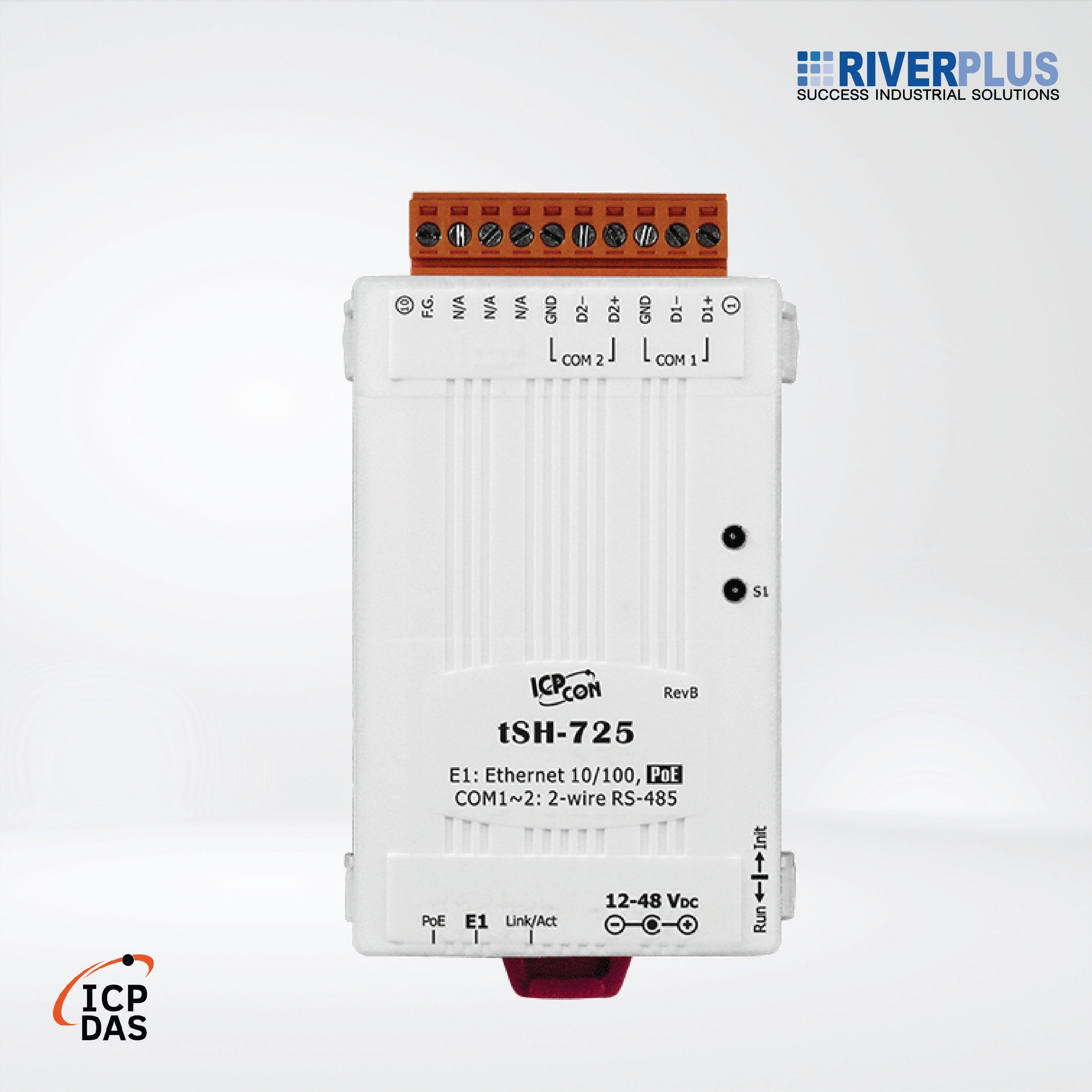 tSH-725 Tiny (2x RS-485) Serial Port Converter with PoE - Riverplus