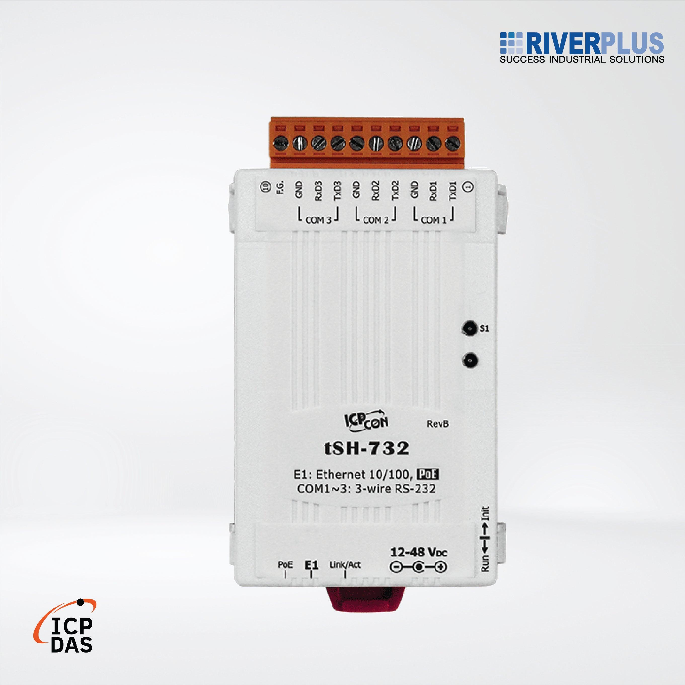 tSH-732 Tiny (3x RS-232) Serial Port Sharer with PoE - Riverplus