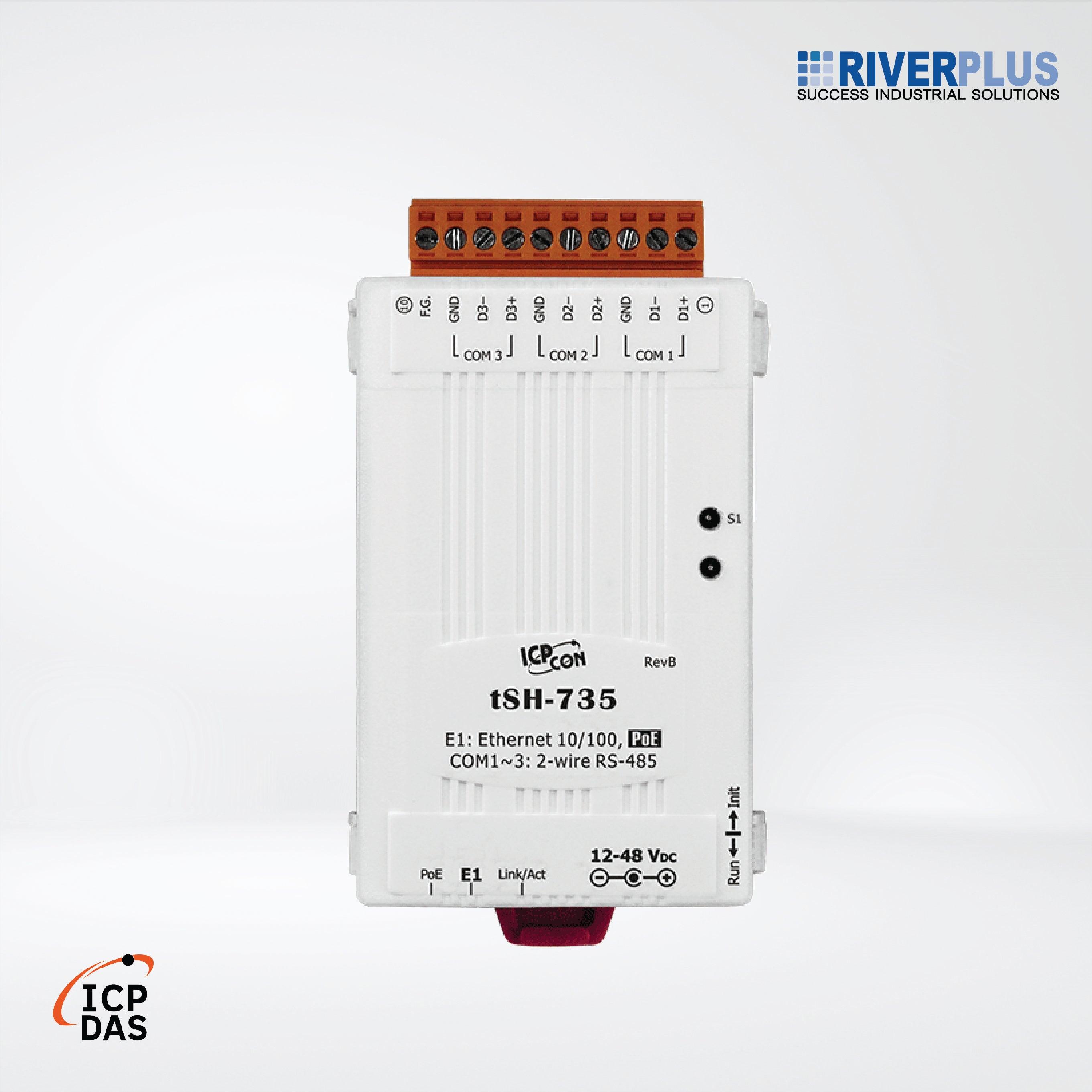 tSH-735 Tiny (3x RS-485) Serial Port Sharer with PoE - Riverplus