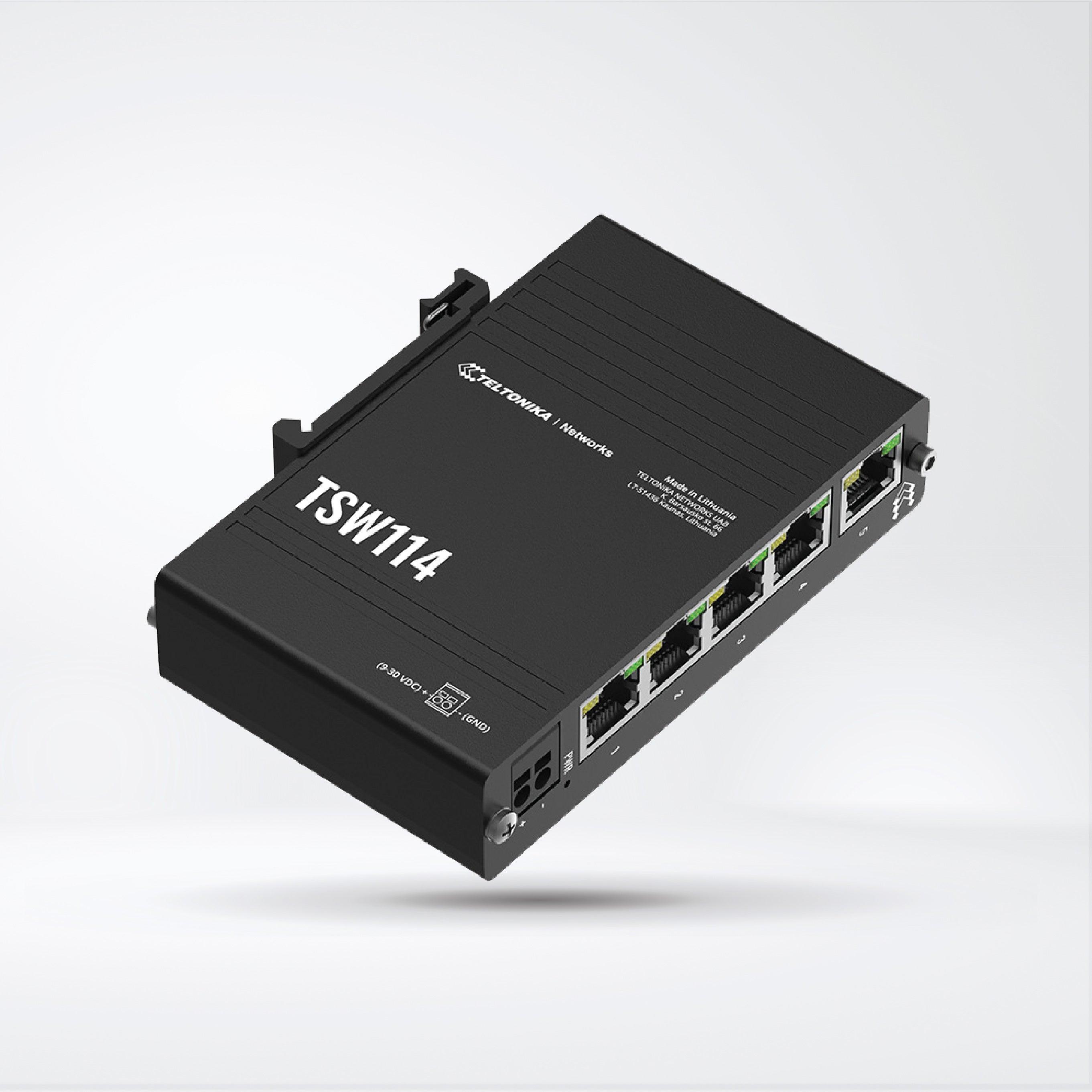 TSW114 Industrial 5xGigabit Ethernet ports Integrated DIN rail bracket - Riverplus