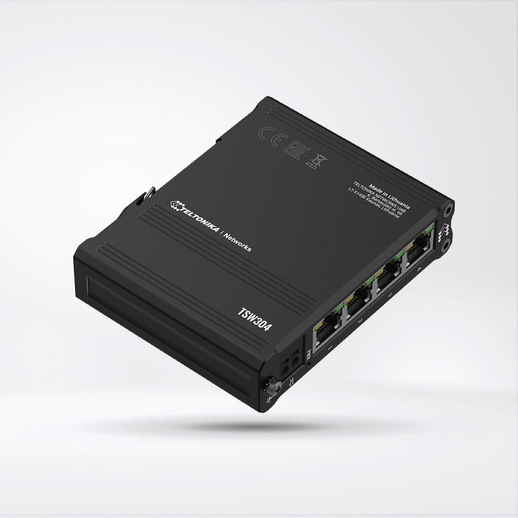 TSW304 4 x Gigabit Ethernet ports Integrated DIN rail bracket 7-57 V - Riverplus