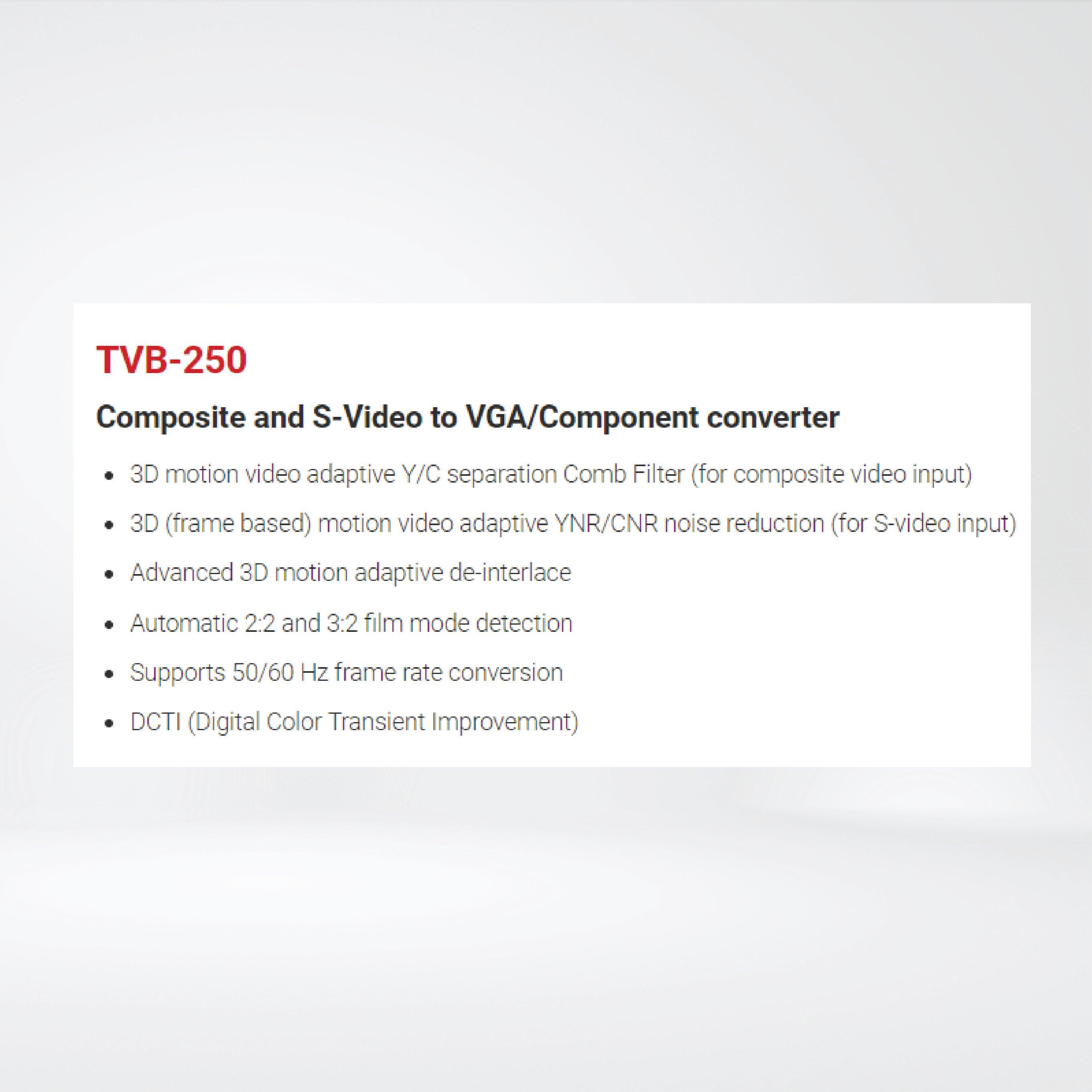 TVB-250 Composite and S-Video to VGA/Component converter - Riverplus