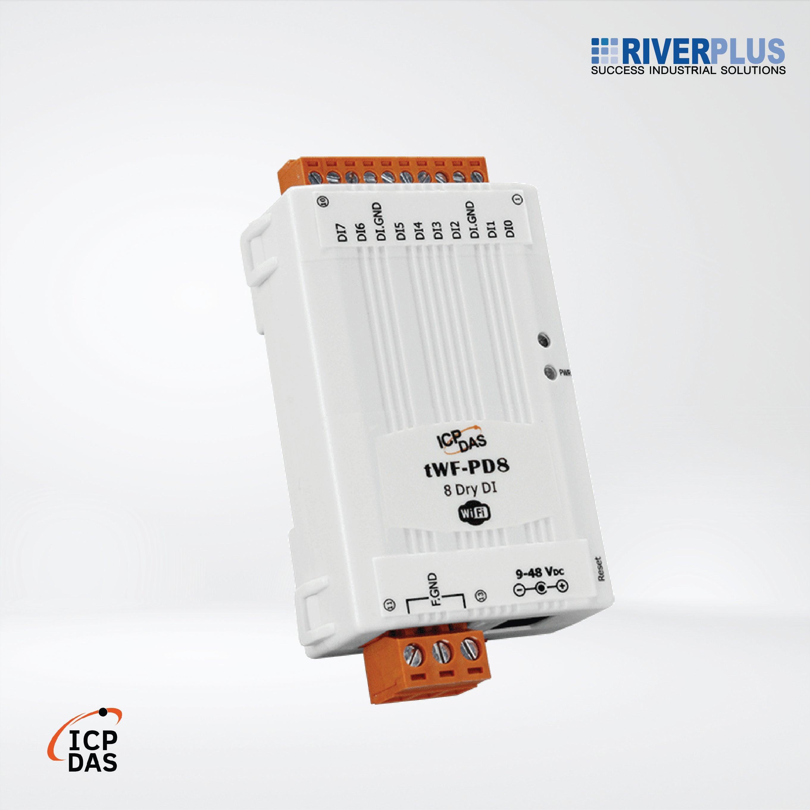 tWF-PD8 Tiny Wi-Fi I/O Module with Isolated 8-ch (Dry) DI (Asia Only) - Riverplus