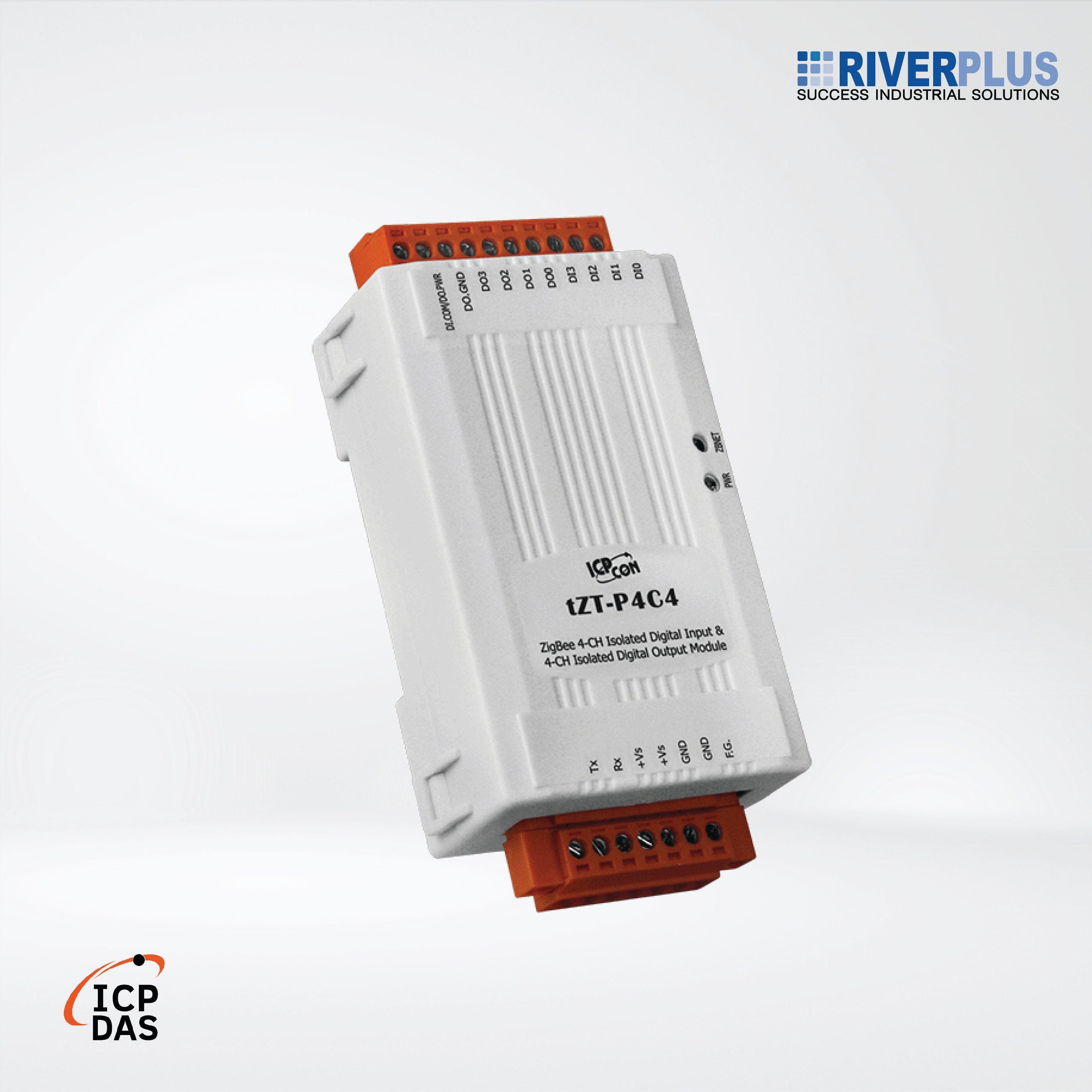 tZT-P4C4 Tiny ZigBee Wireless 4-ch Isolated DI and 4-ch Isolated DO Module - Riverplus