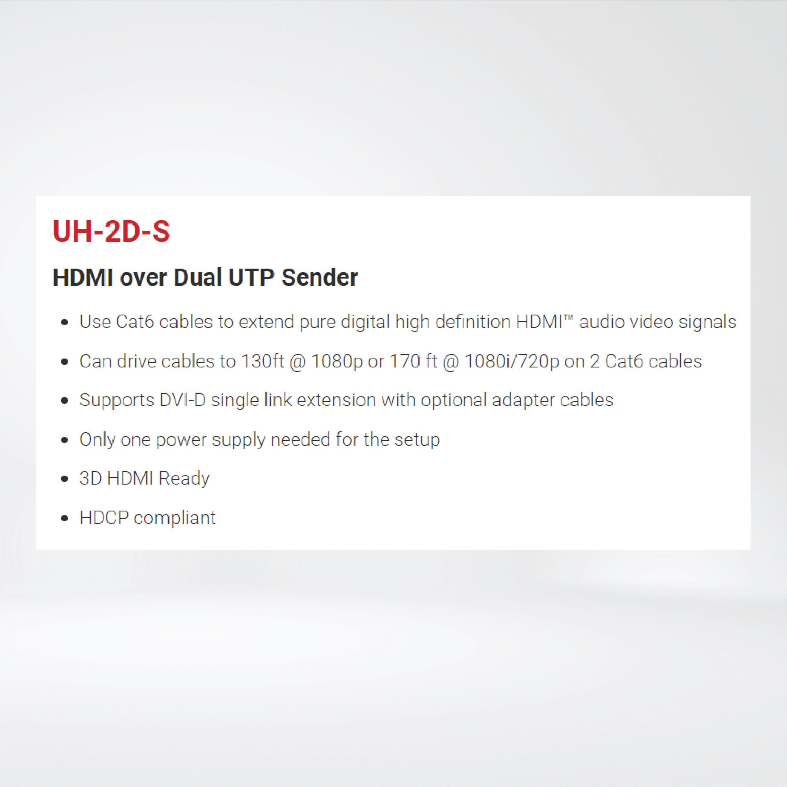 UH-2D-S HDMI over Dual UTP Sender - Riverplus